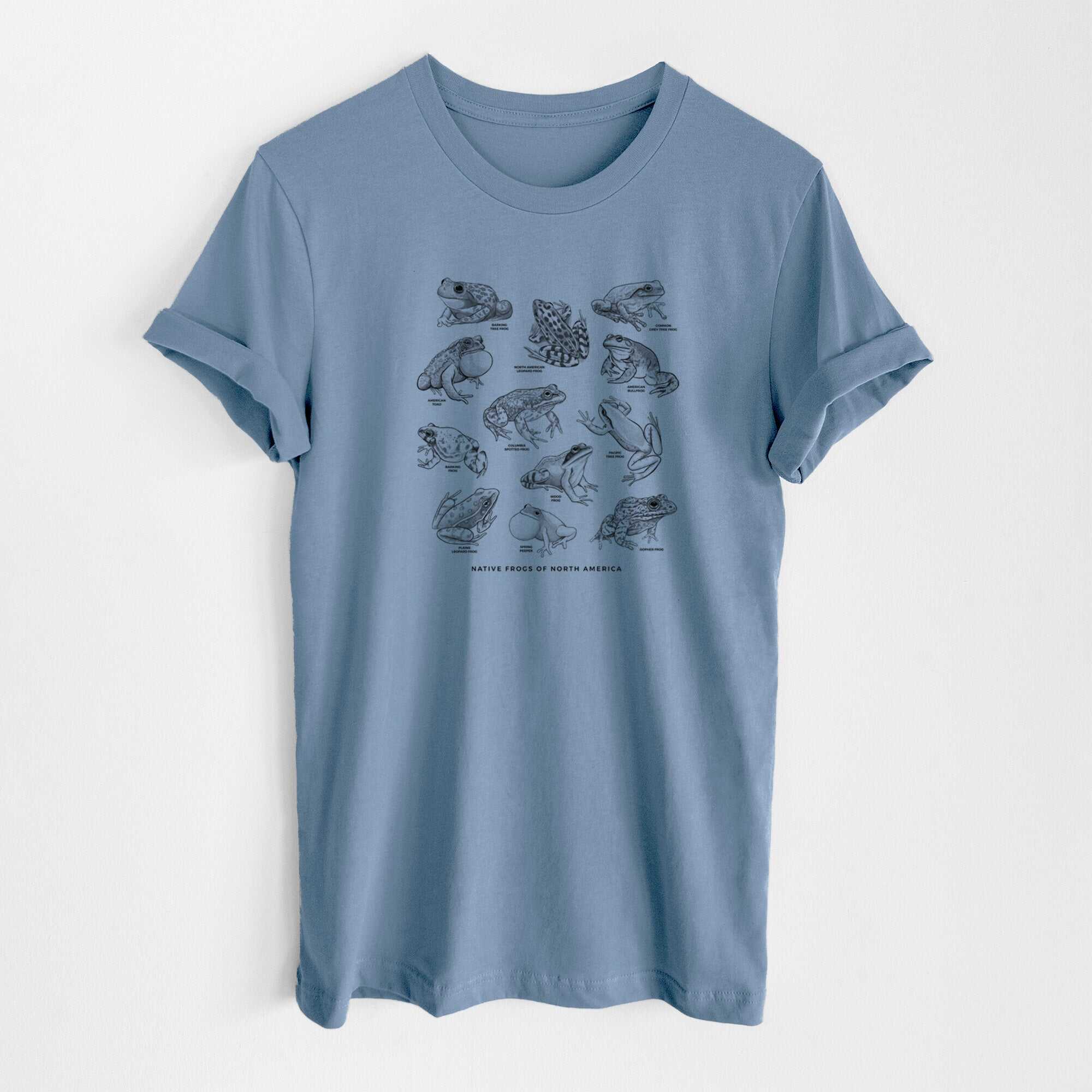 An Illustrated Guide to Native Frogs of North America - Lightweight 100% Cotton Unisex Crewneck