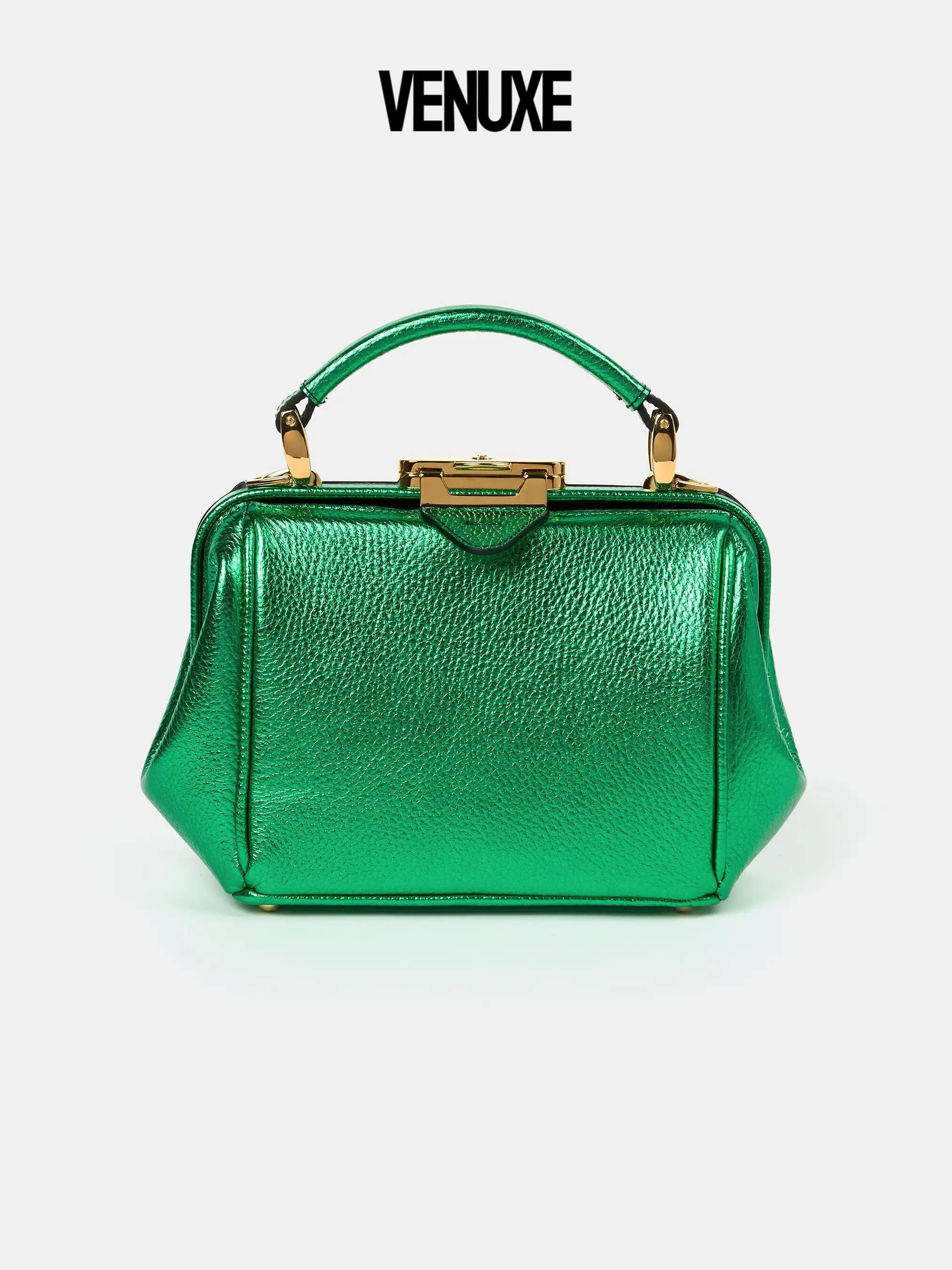 The Mini Sophie - Wicked Green Metallic Calf Grain