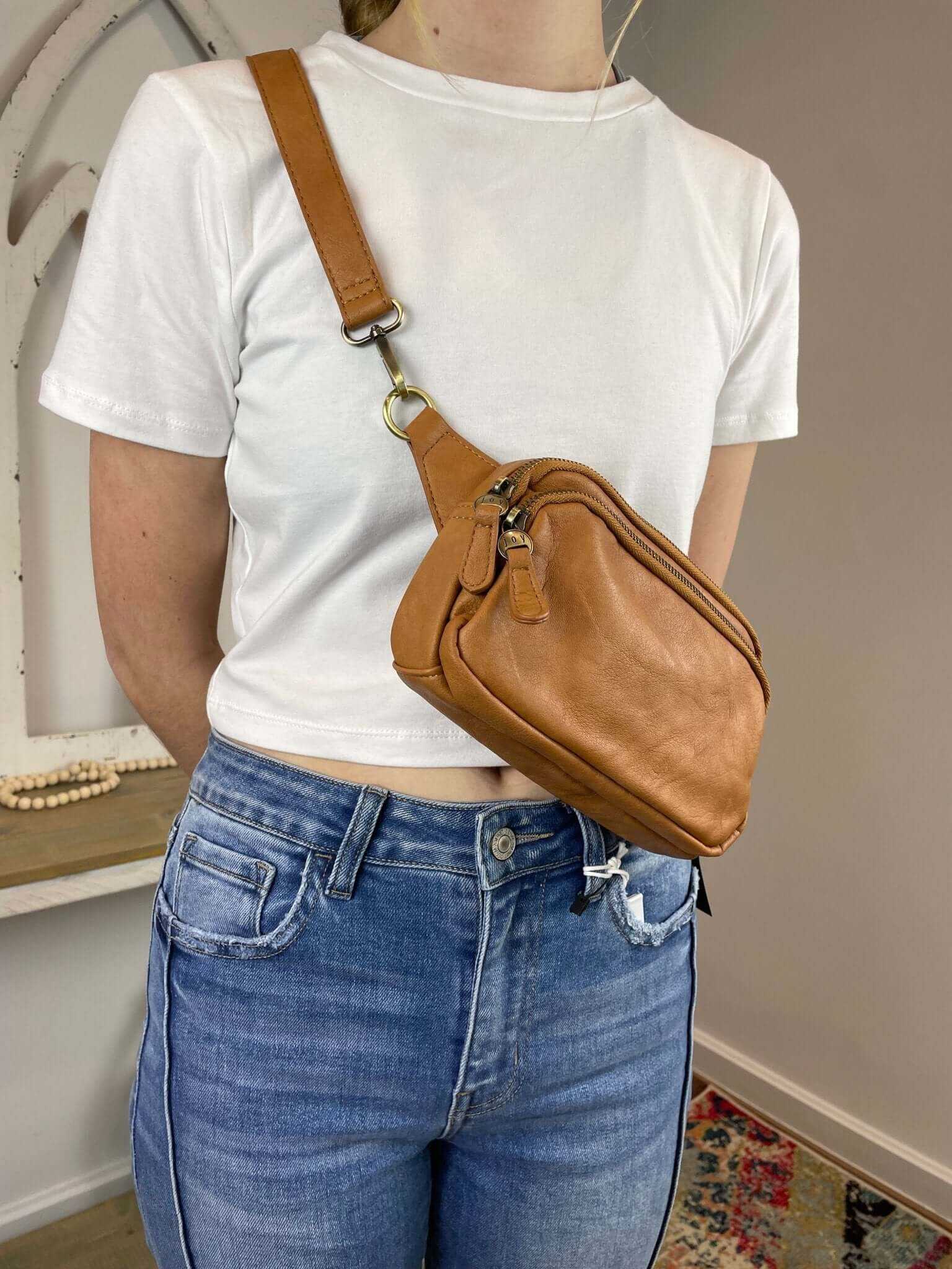 Kylie Double Zip Sling Belt Bag