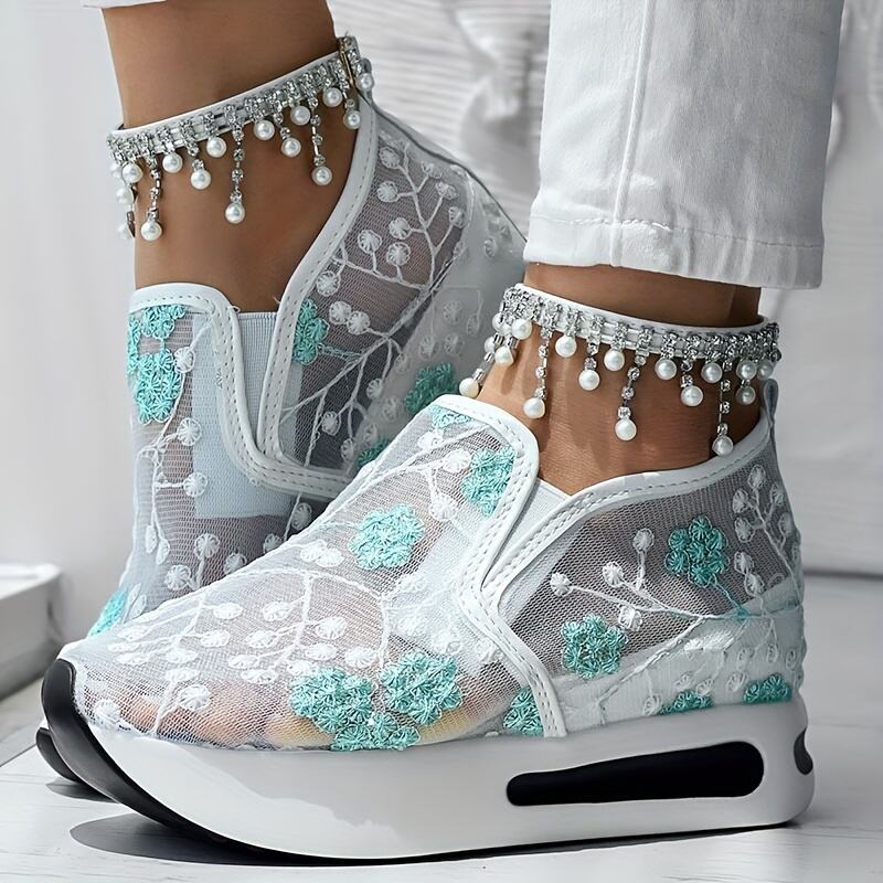 Women's Comfortable Orthopedic Floral Lace Platform Shoes