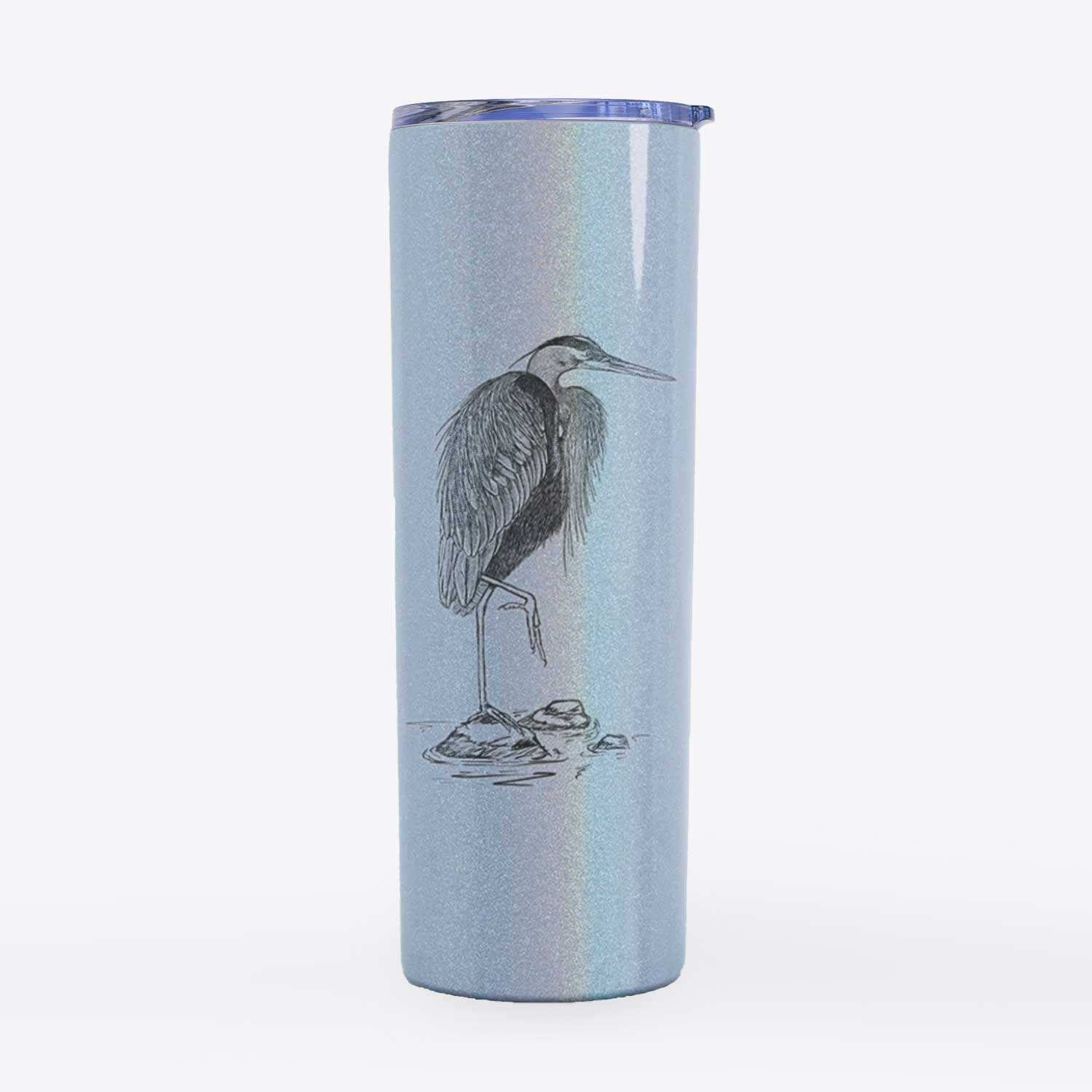 Ardea herodias - Great Blue Heron - 20oz Skinny Tumbler