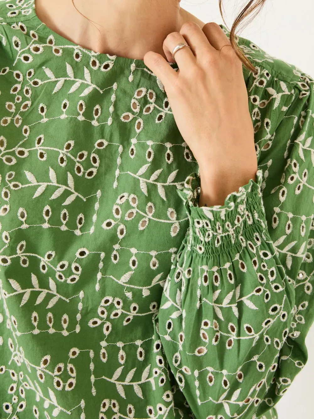 Light Green Embroidered Blouse