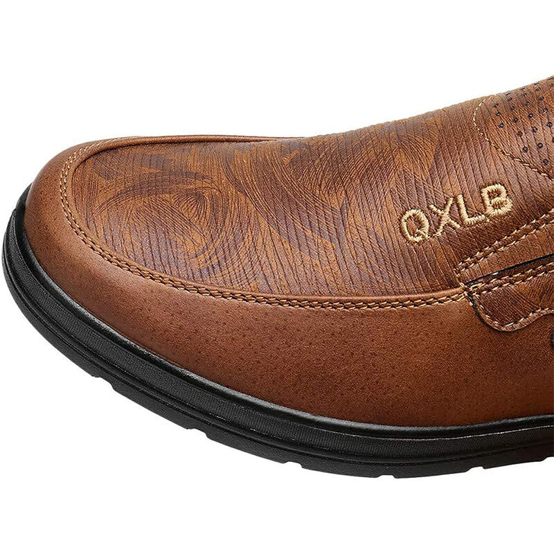 Men's Genuine Leather Breathable Lightweight  Slip-On Orthopedic Walking Shoes