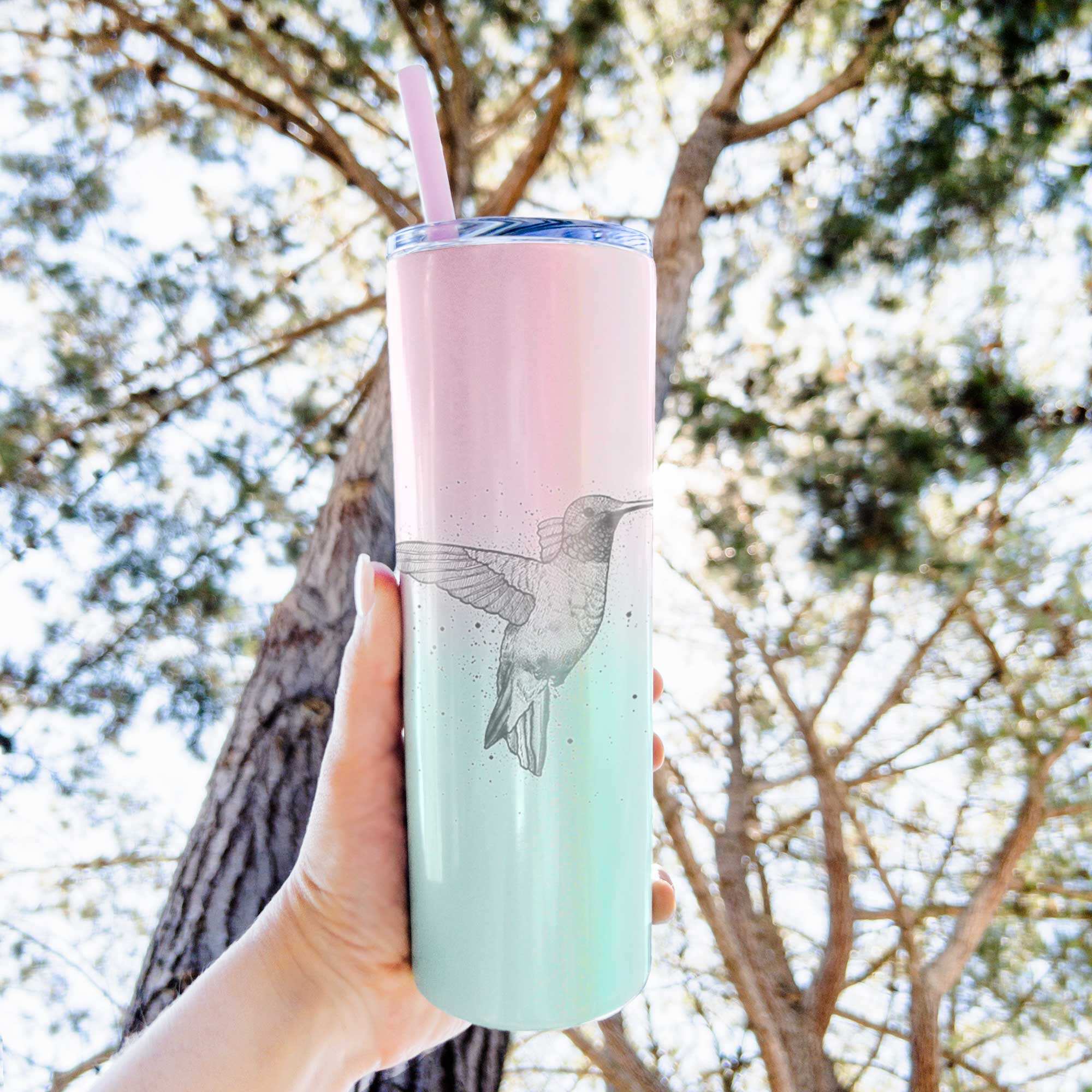 Archilochus Colubris - Ruby-throated Hummingbird - 20oz Skinny Tumbler