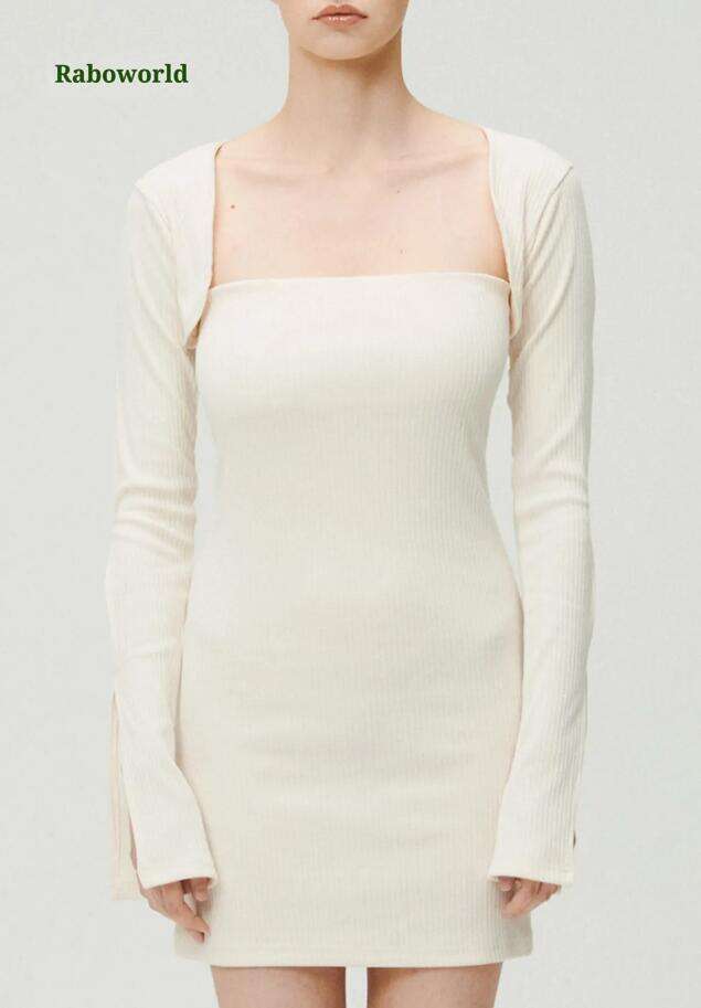 Ayn Square Neck Ribbed Dress
