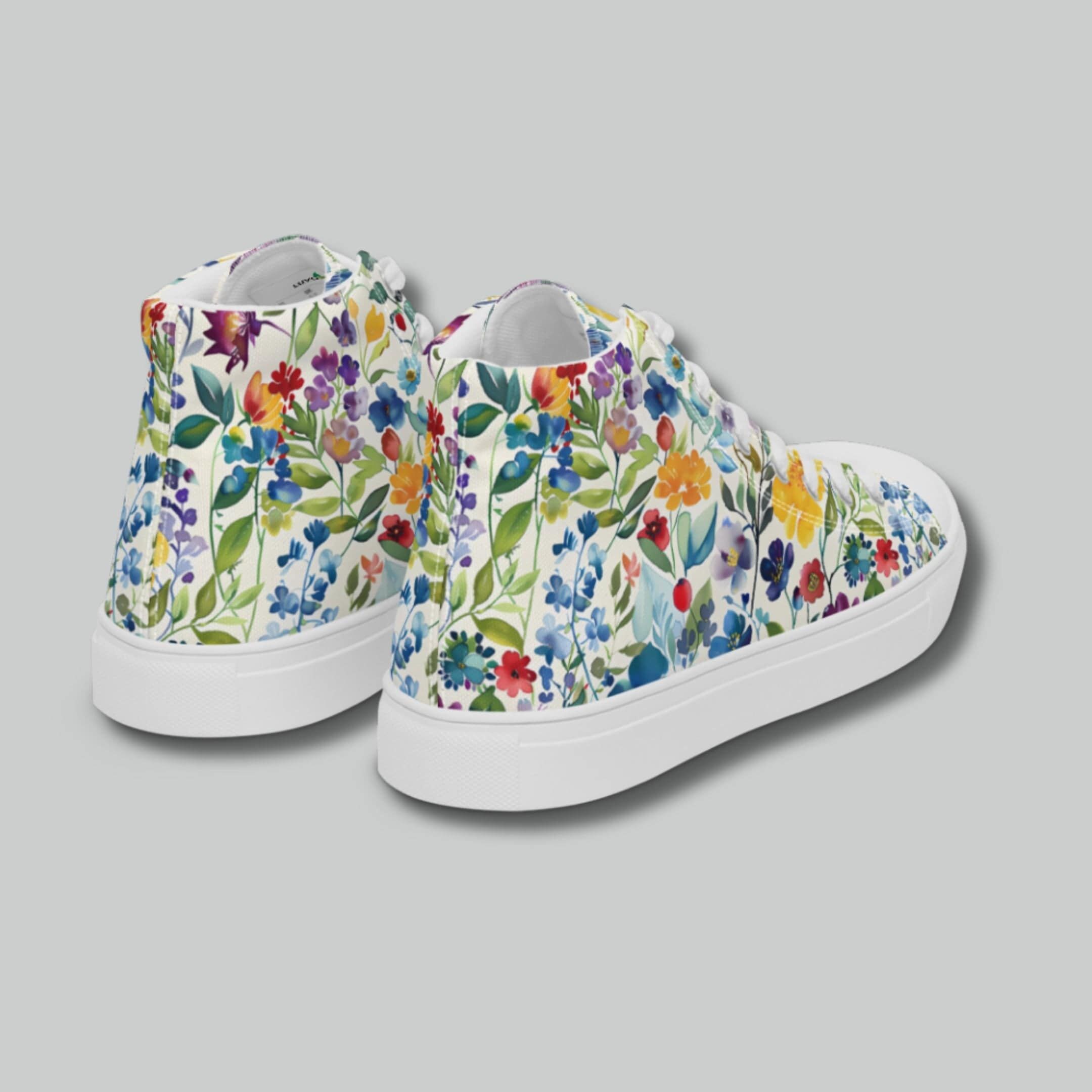 Colorful Garden High Top Canvas Shoes