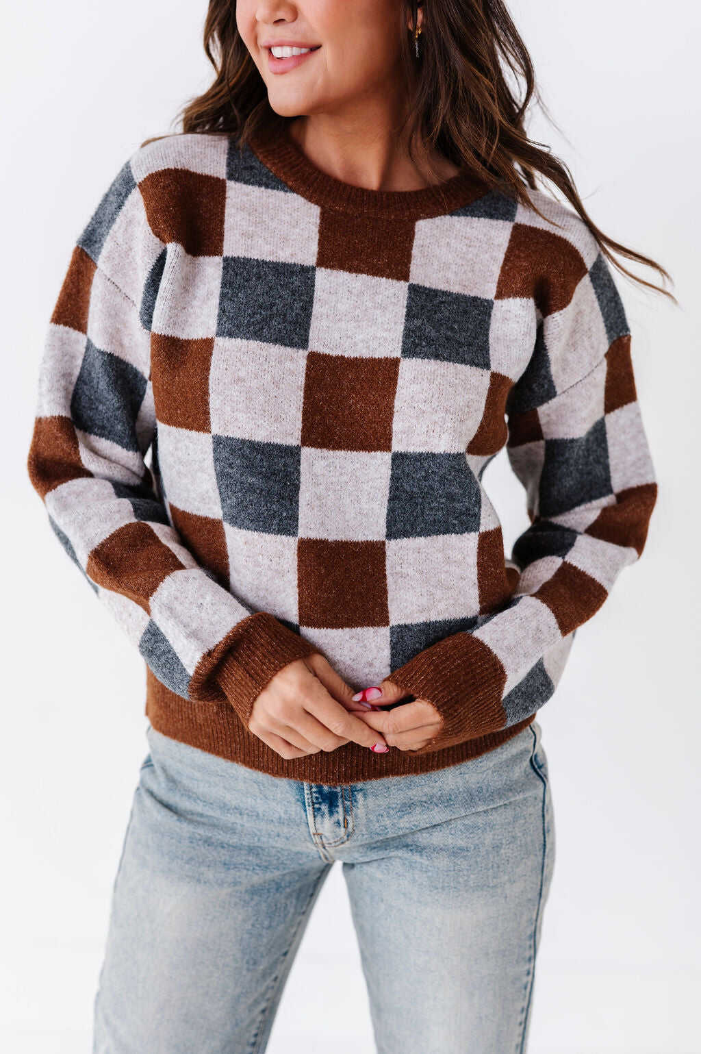 Wells Checkered Sweater - Size Small Left