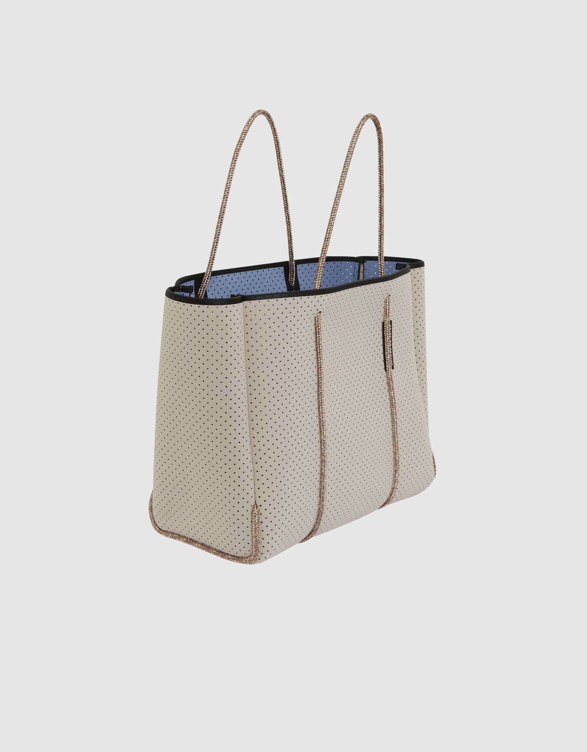 Flying Solo tote in stone / washed lapis (dual tone)