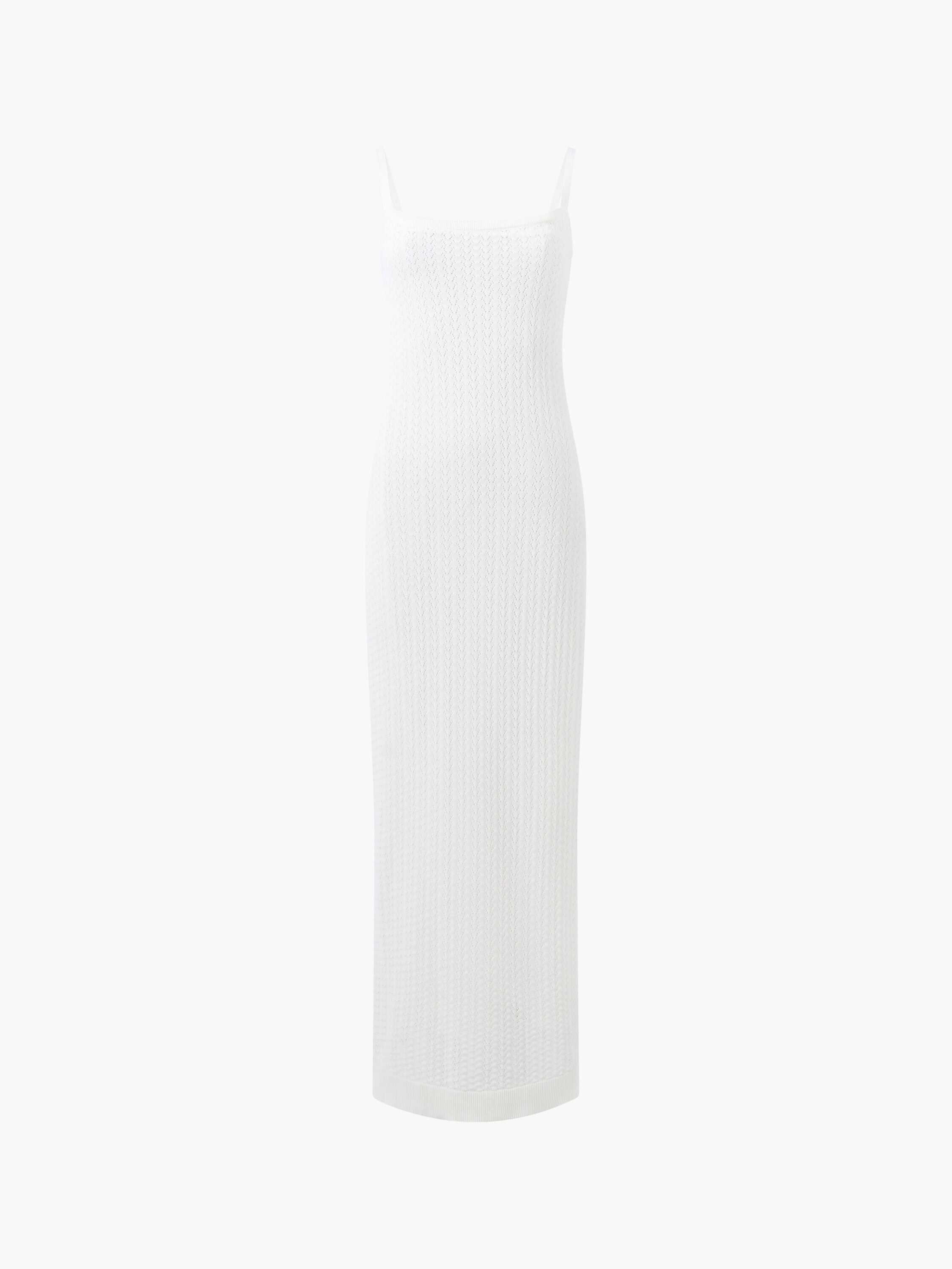 Cotton Blend Pointelle Knit Midi Dress