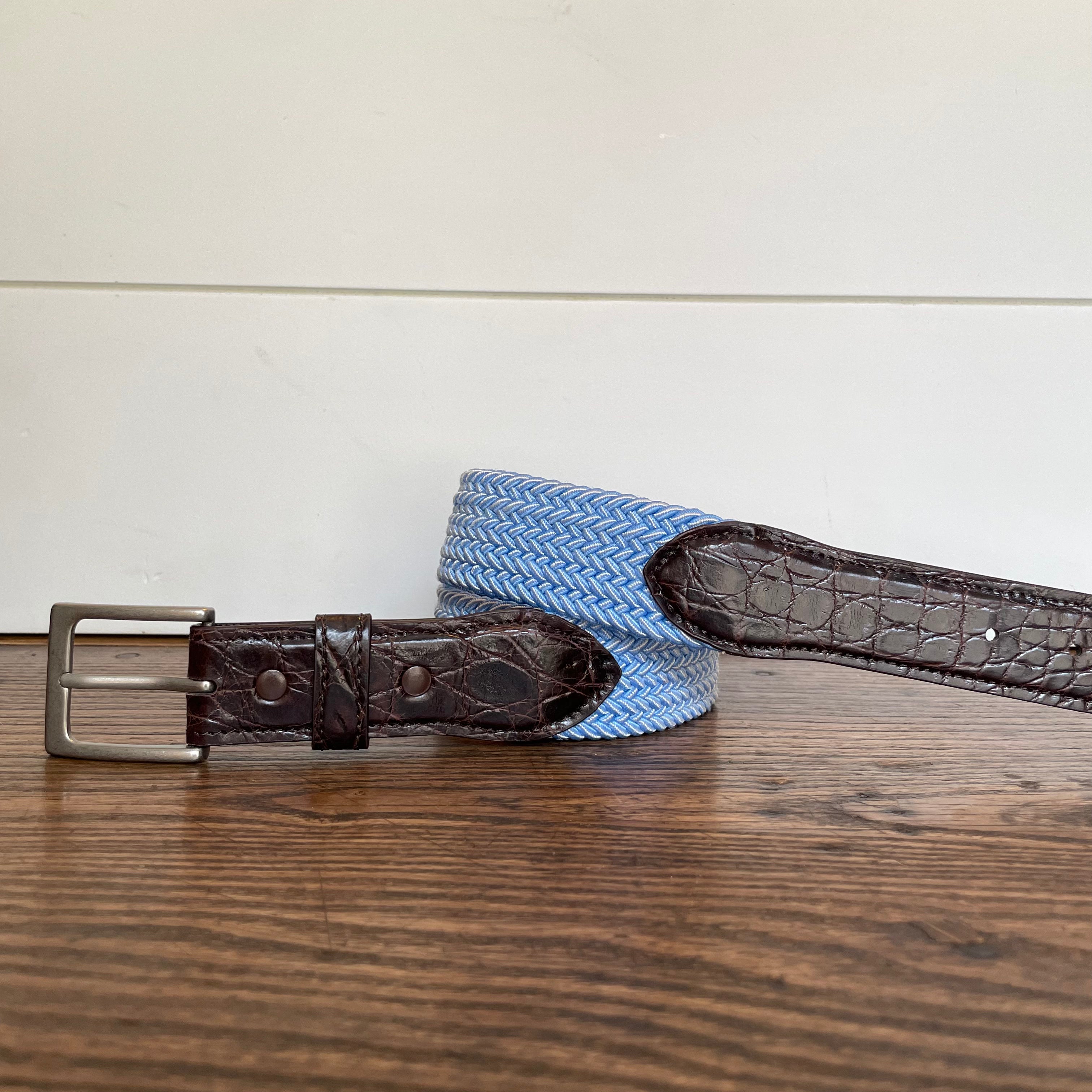 The Stretch Belt, Light Blue & White