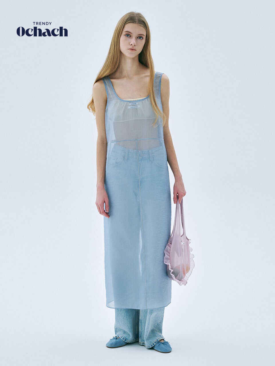 SLEEVELESS LAYERED DRESS_BLUE