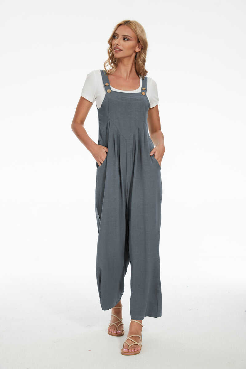 Plus Size Wide Leg Overalls Jumpsuit