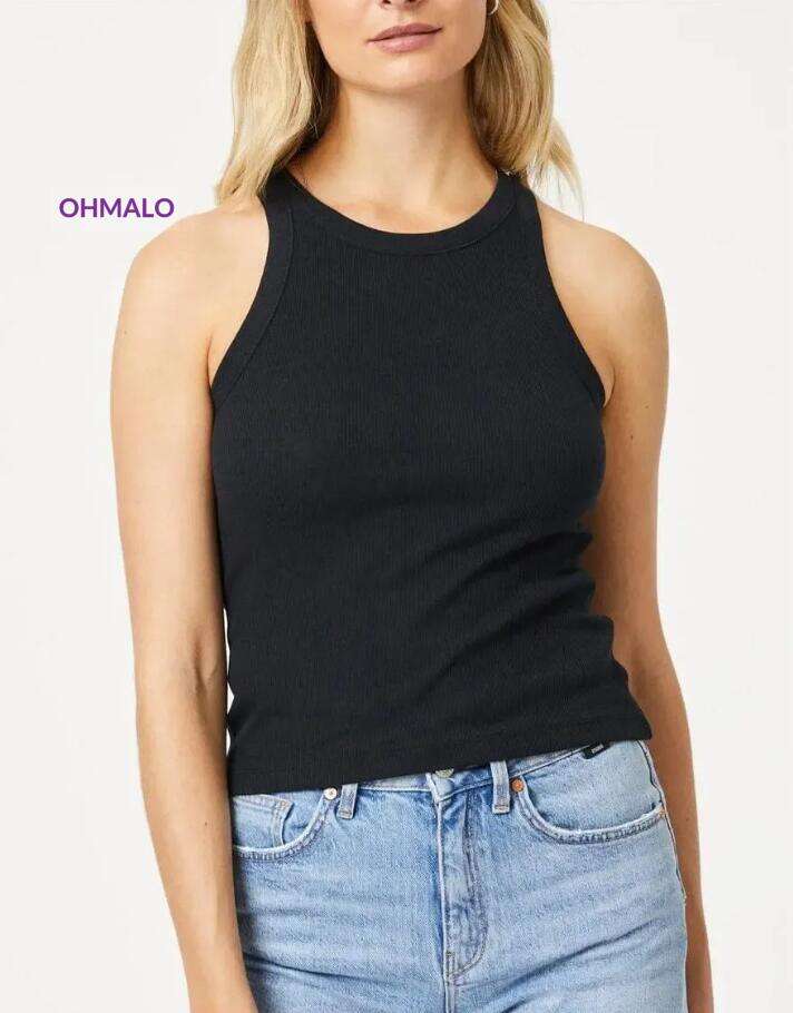 Racer Back Black Tank Top