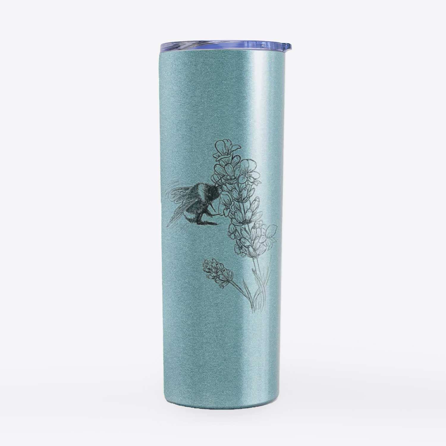 Bumblebee on English Lavender - Bombus Pensylvanicus - 20oz Skinny Tumbler