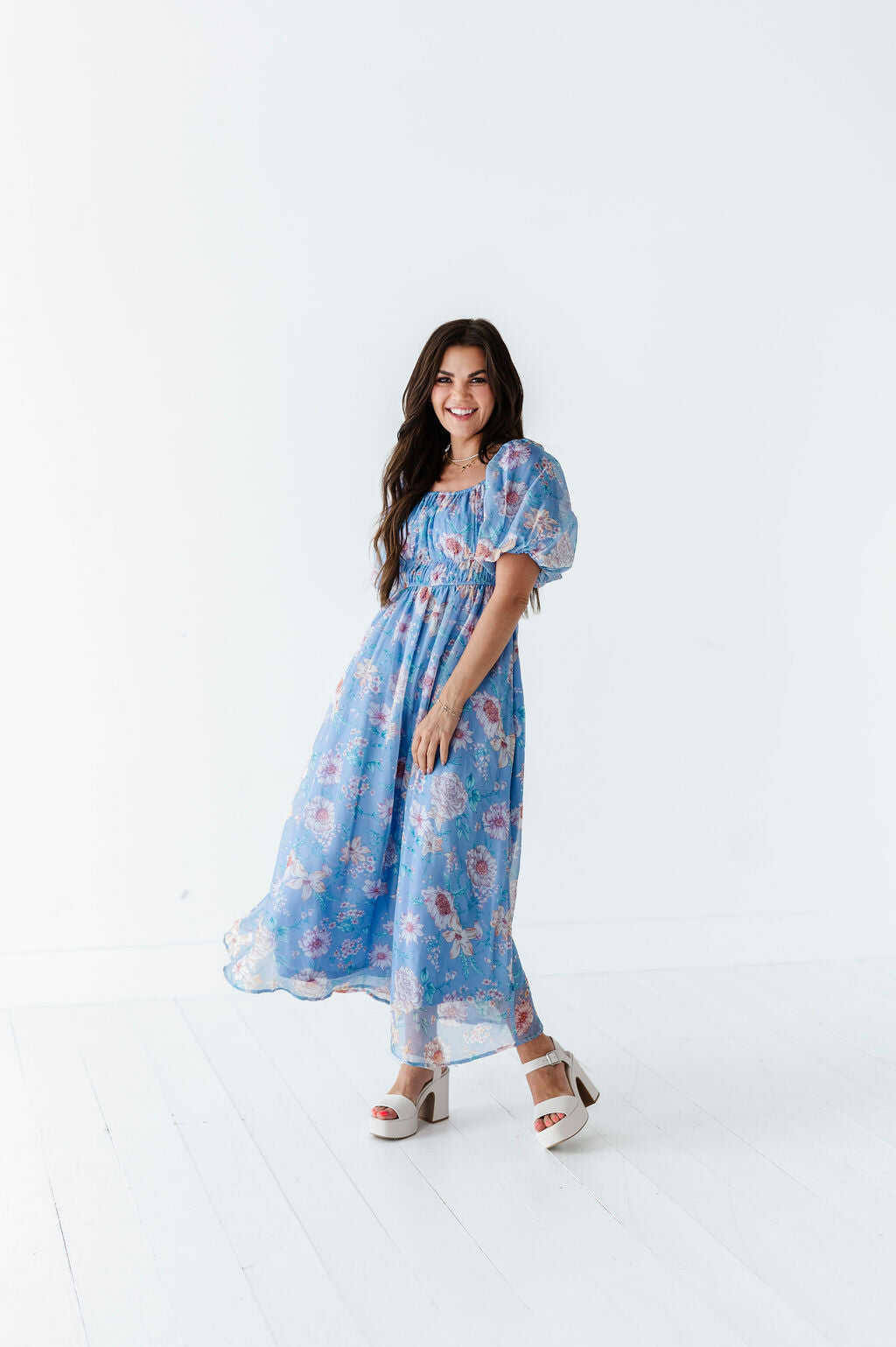 Greer Organza Dress in Blue - Size 2X Left