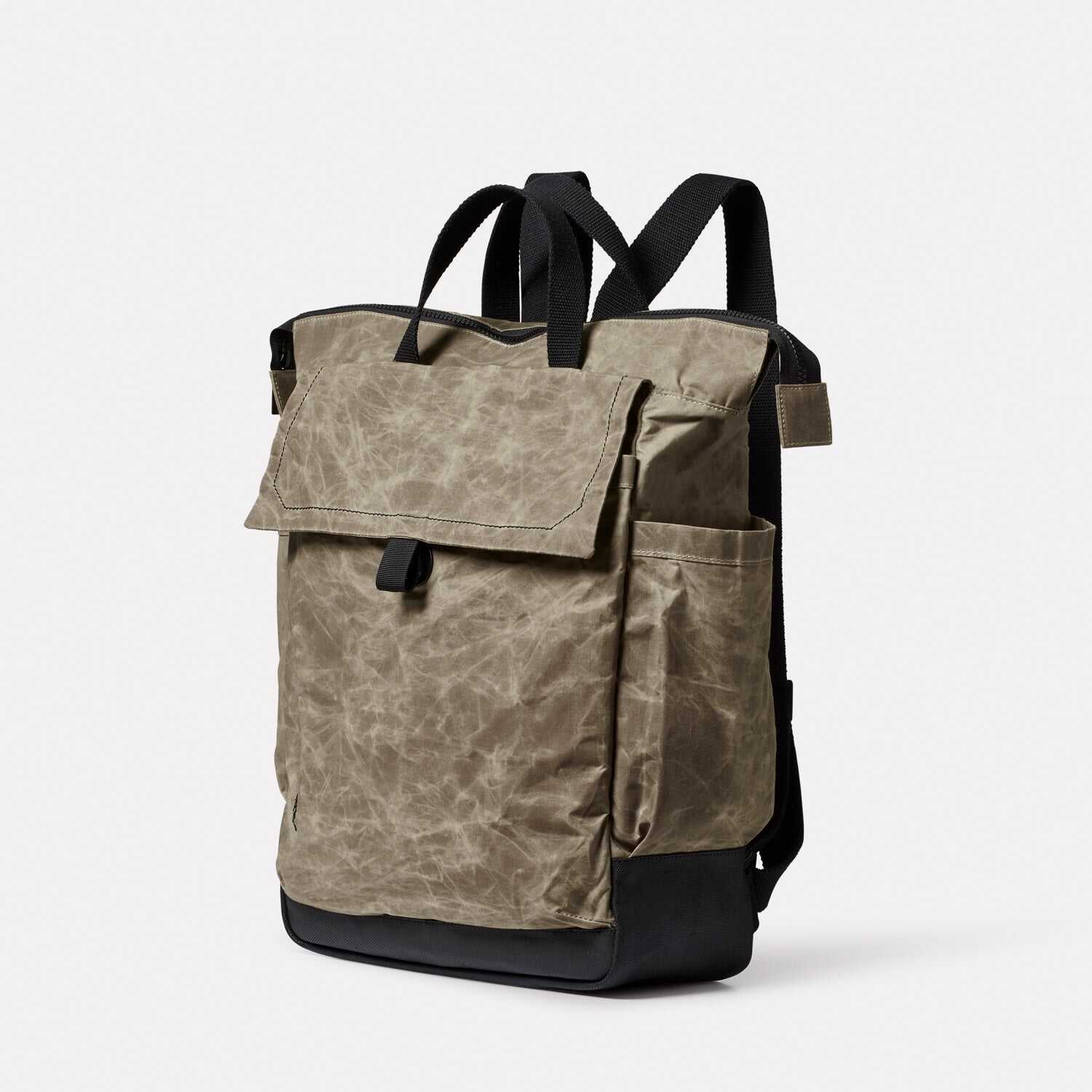 Frik Papery Waxed Cotton Backpack in Mineral