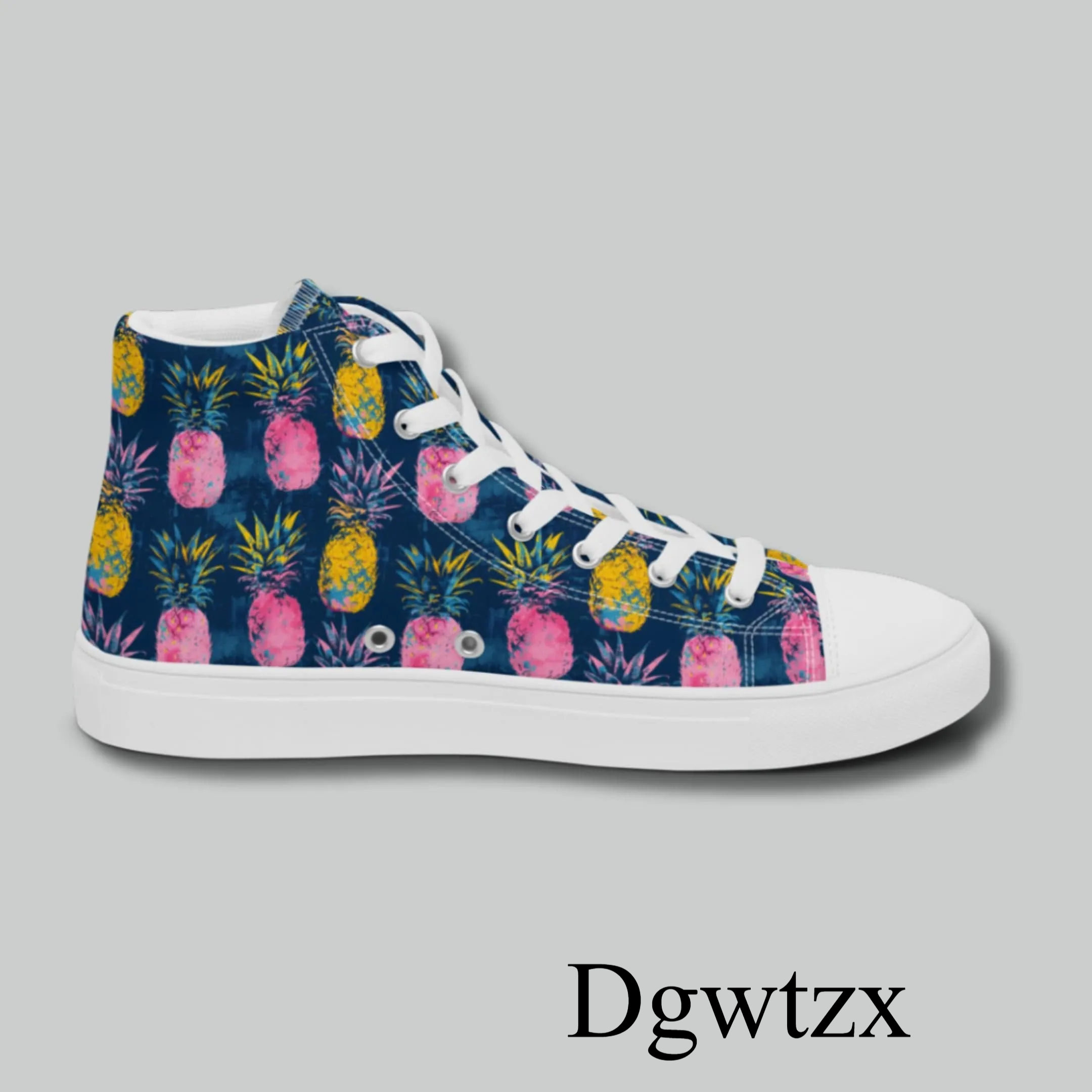 Colorful Pineapple High Top Canvas Shoes