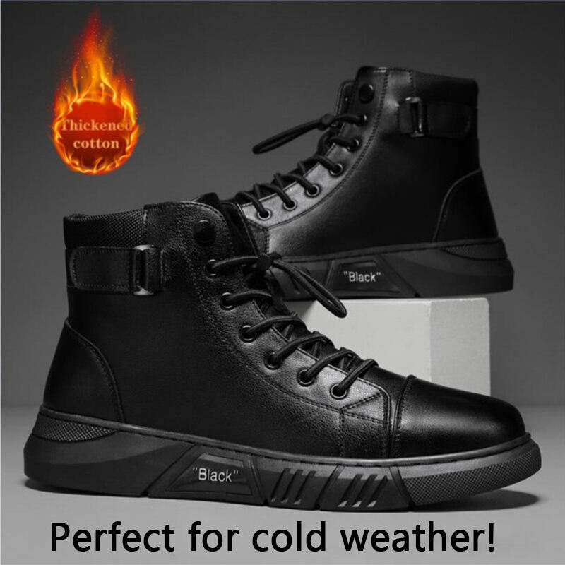 Men's Top-Quality Motorcycle Boots Genuine Leather Waterproof Anti-Slip Anti-Sprain