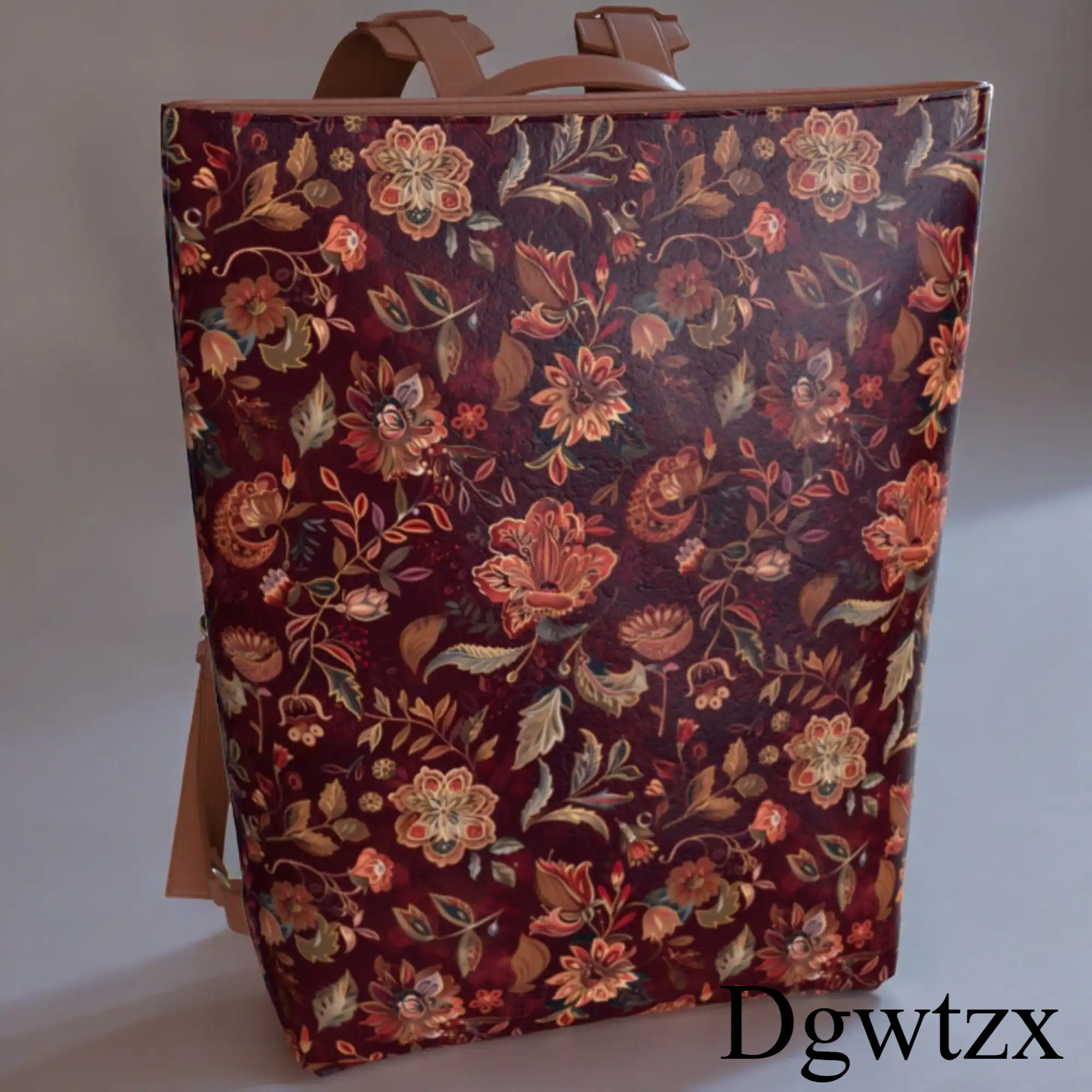 Vegan Leather Backpack - Vintage Floral