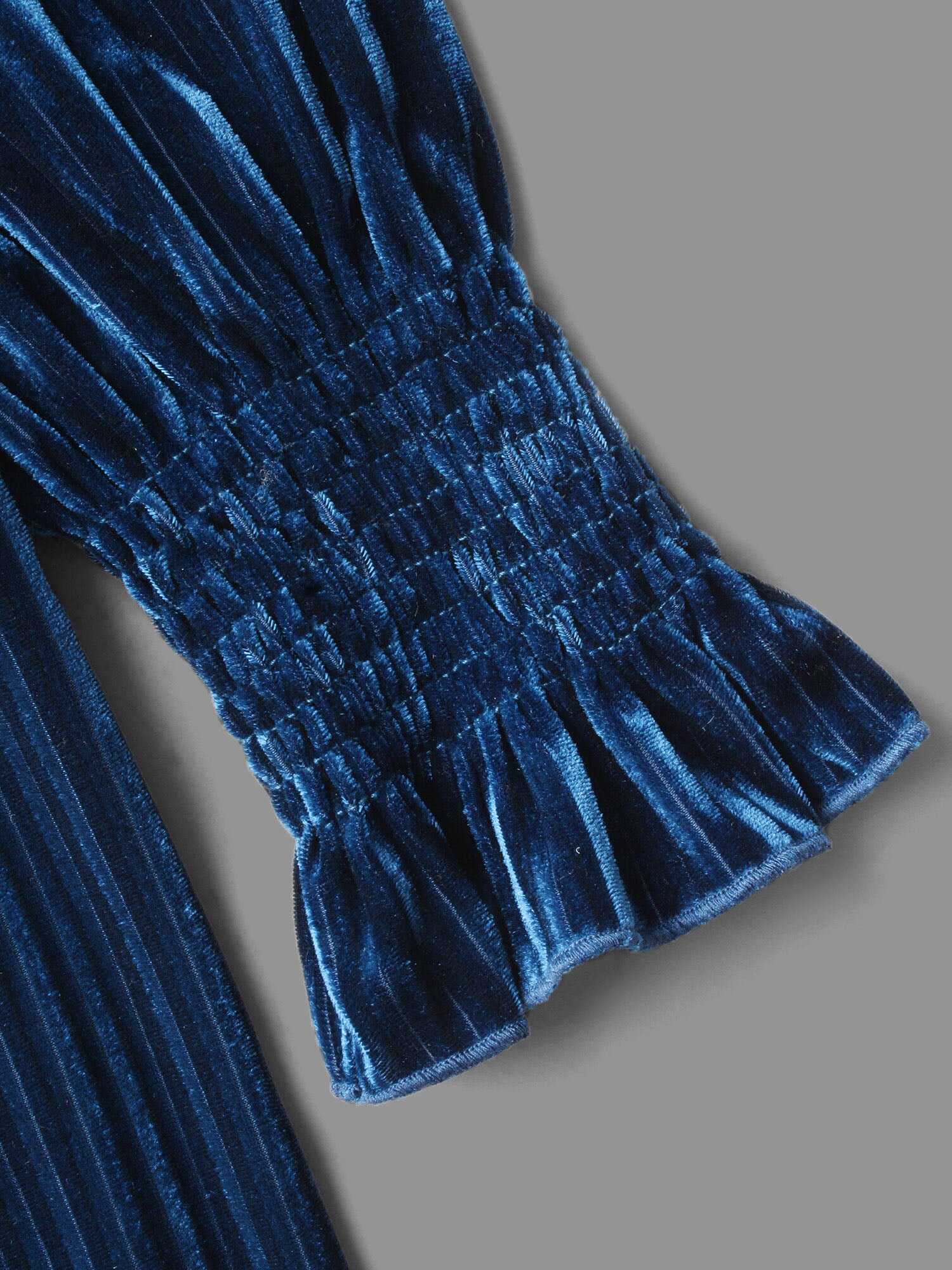 Velvet Smocked Bodice Jersey Top