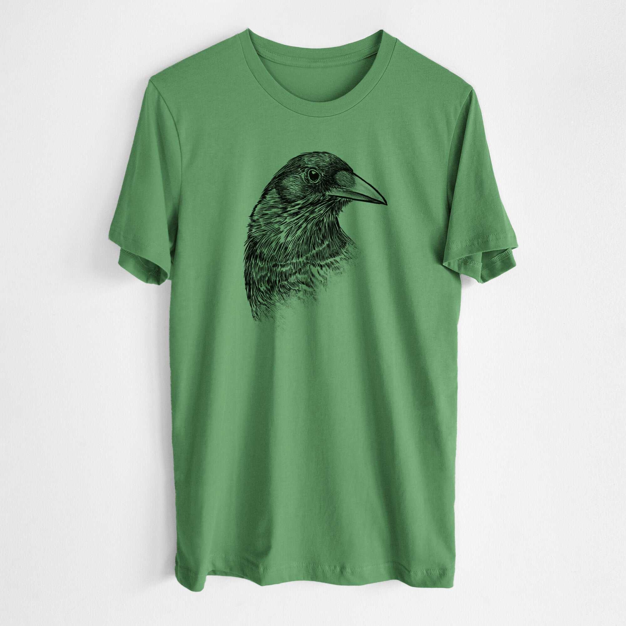 American Crow Bust - Corvus brachyrhynchos - Lightweight 100% Cotton Unisex Crewneck
