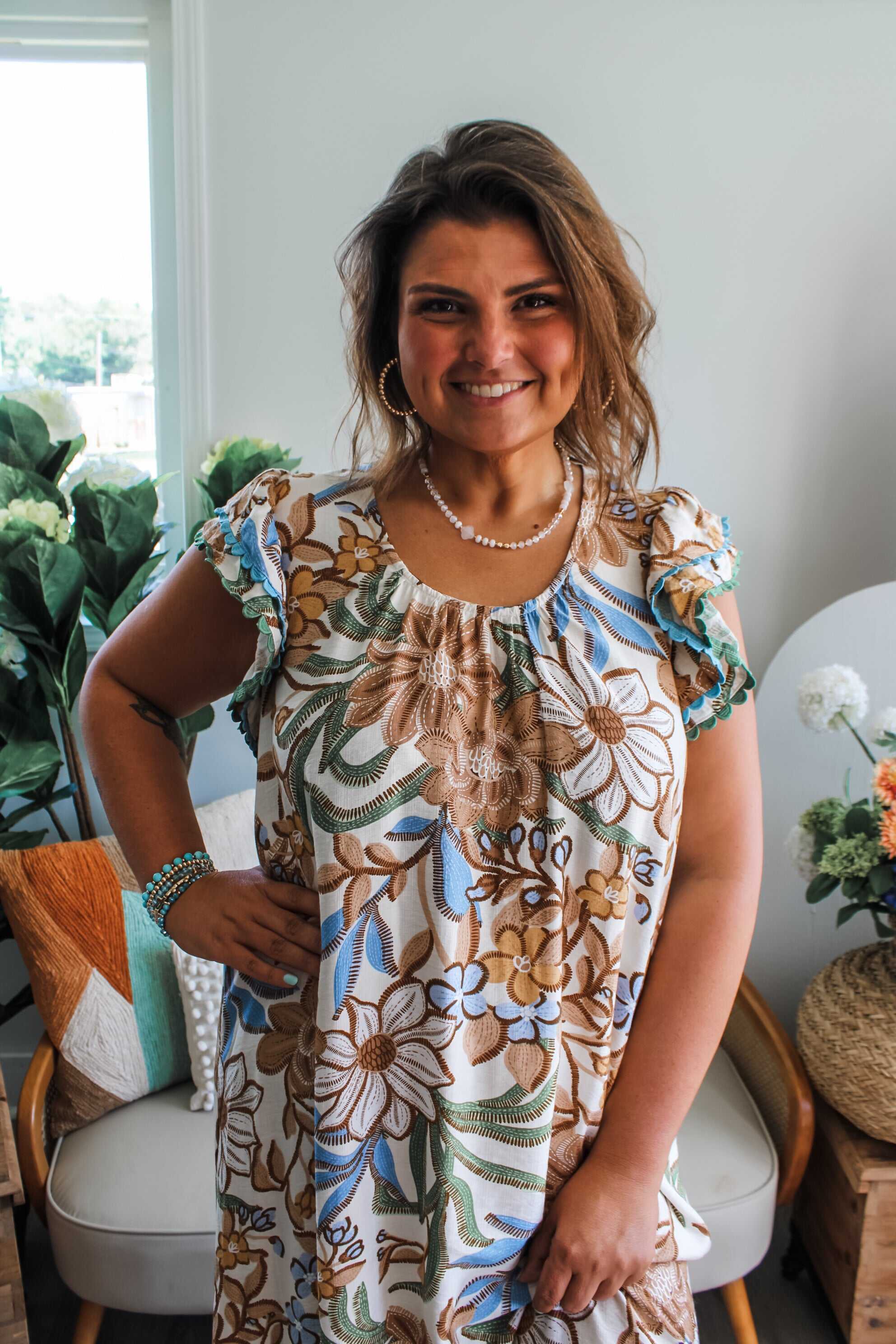 Excellent Inspiration Floral Midi • Tan Multi