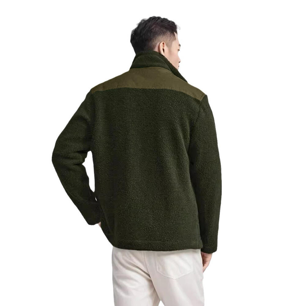 Mens Coat Fashion Patchwork Slim Fit Zip Jacket Fall Trendy Stand Collar Lightweight Warm Sport Coat with Pocket