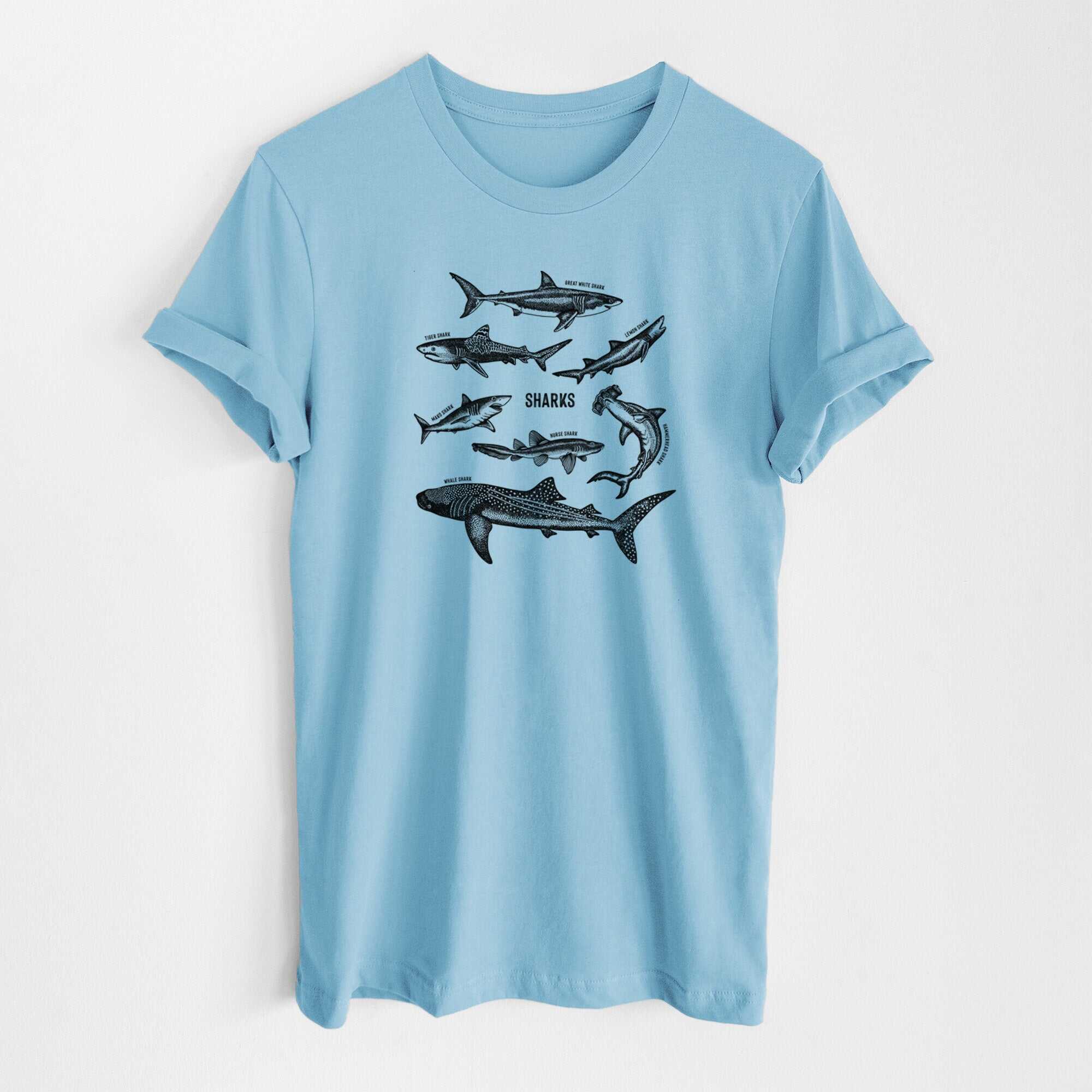 Shark Chart - Lightweight 100% Cotton Unisex Crewneck