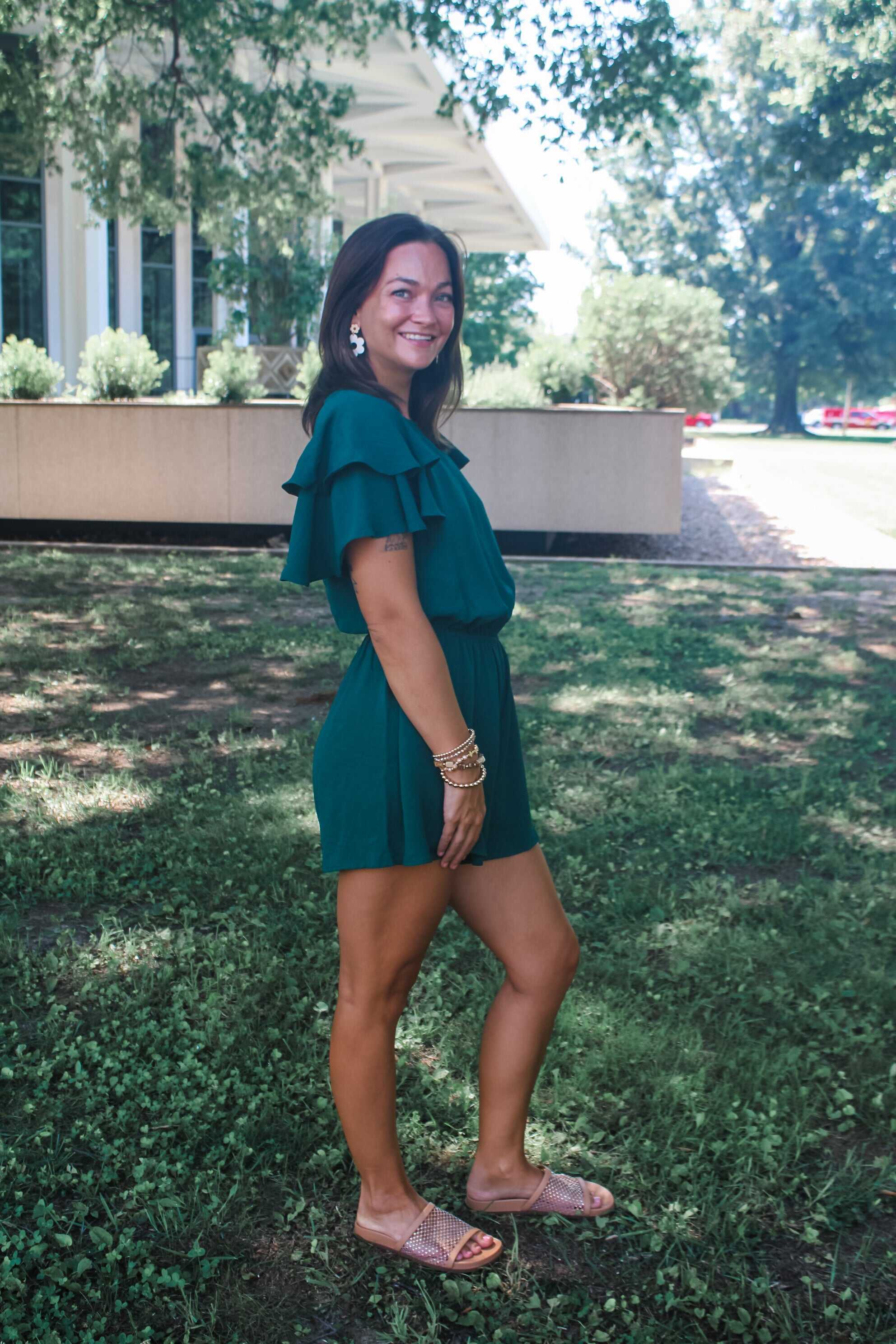 Look Your Best Romper • Emerald