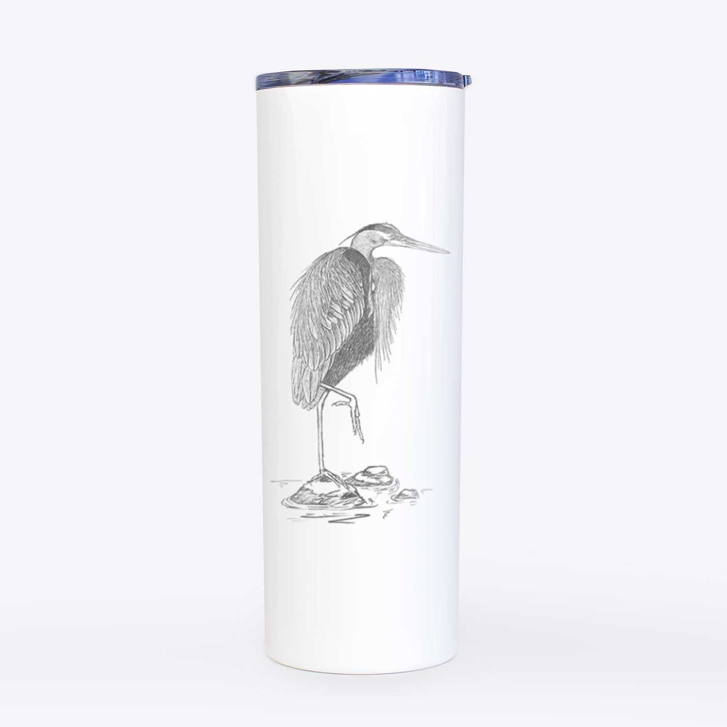 Ardea herodias - Great Blue Heron - 20oz Skinny Tumbler