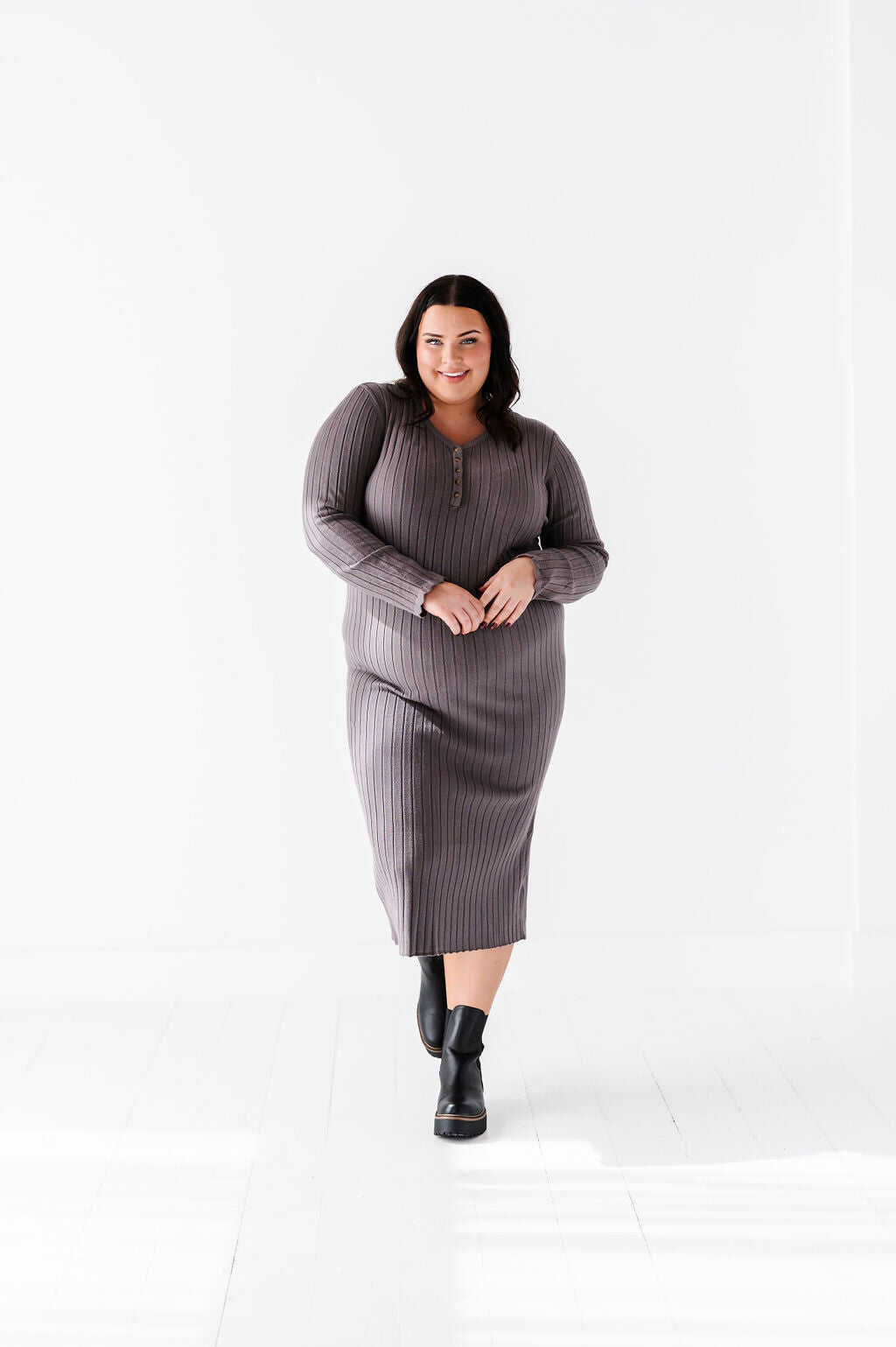 Willow Sweater Dress in Charcoal