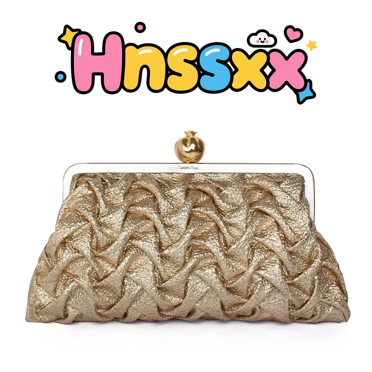 POMEGRENATE ON GOLD SMOCKING CLASSIC BAG