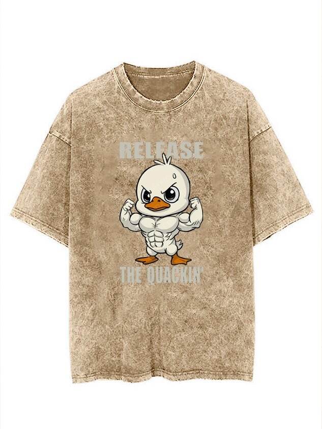 🦆 Funny Strong Duck Casual Loose Crew Shirt