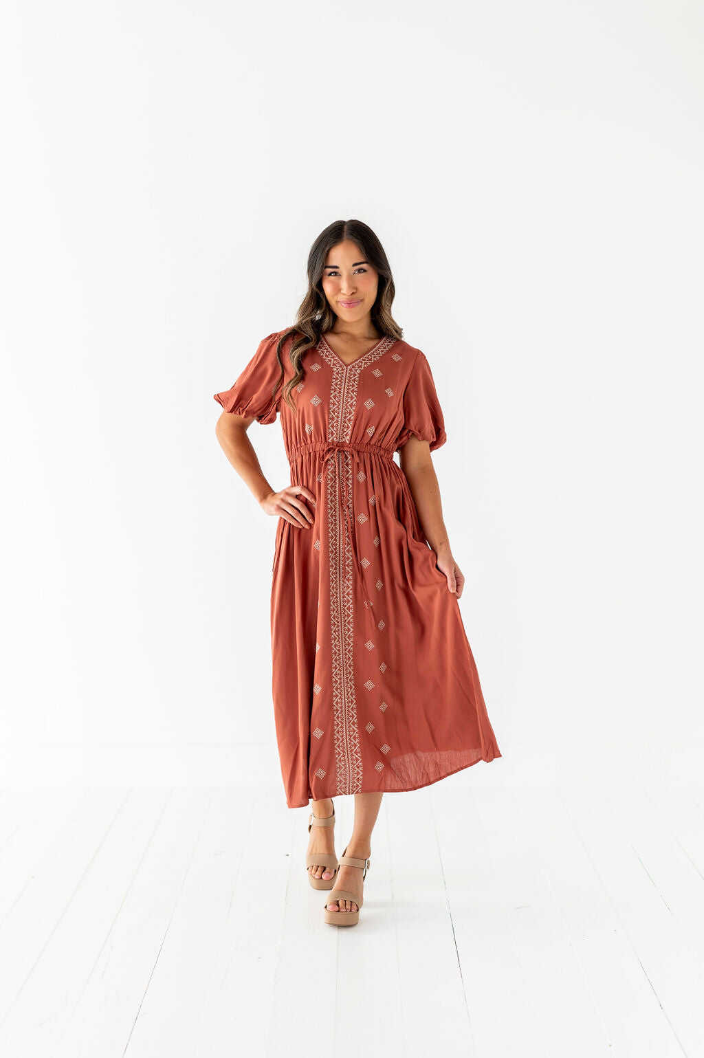 Colleen Embroidered Dress - Size 1X, 2X, & 3X Left