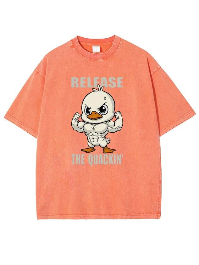 🦆 Funny Strong Duck Casual Loose Crew Shirt