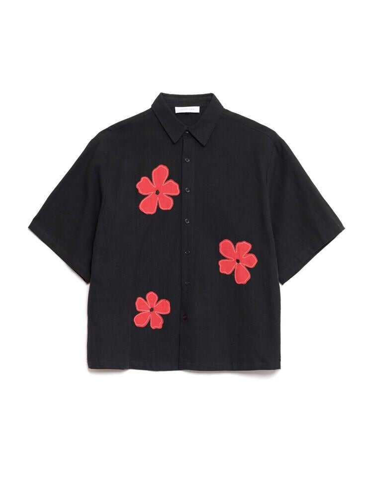 Camelia Applique Boxy Shirt
