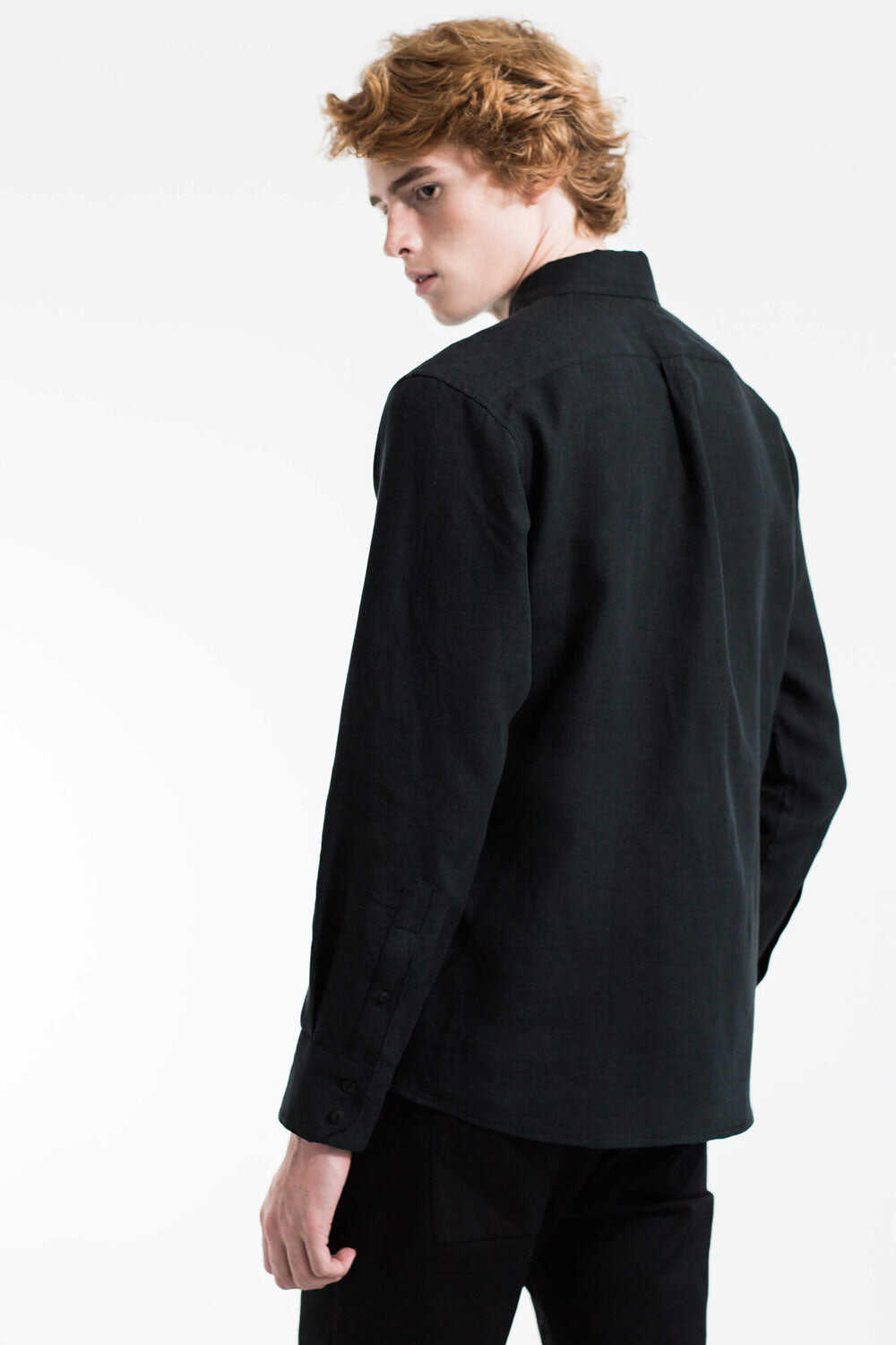 Relaxed fit linen shirt - Black