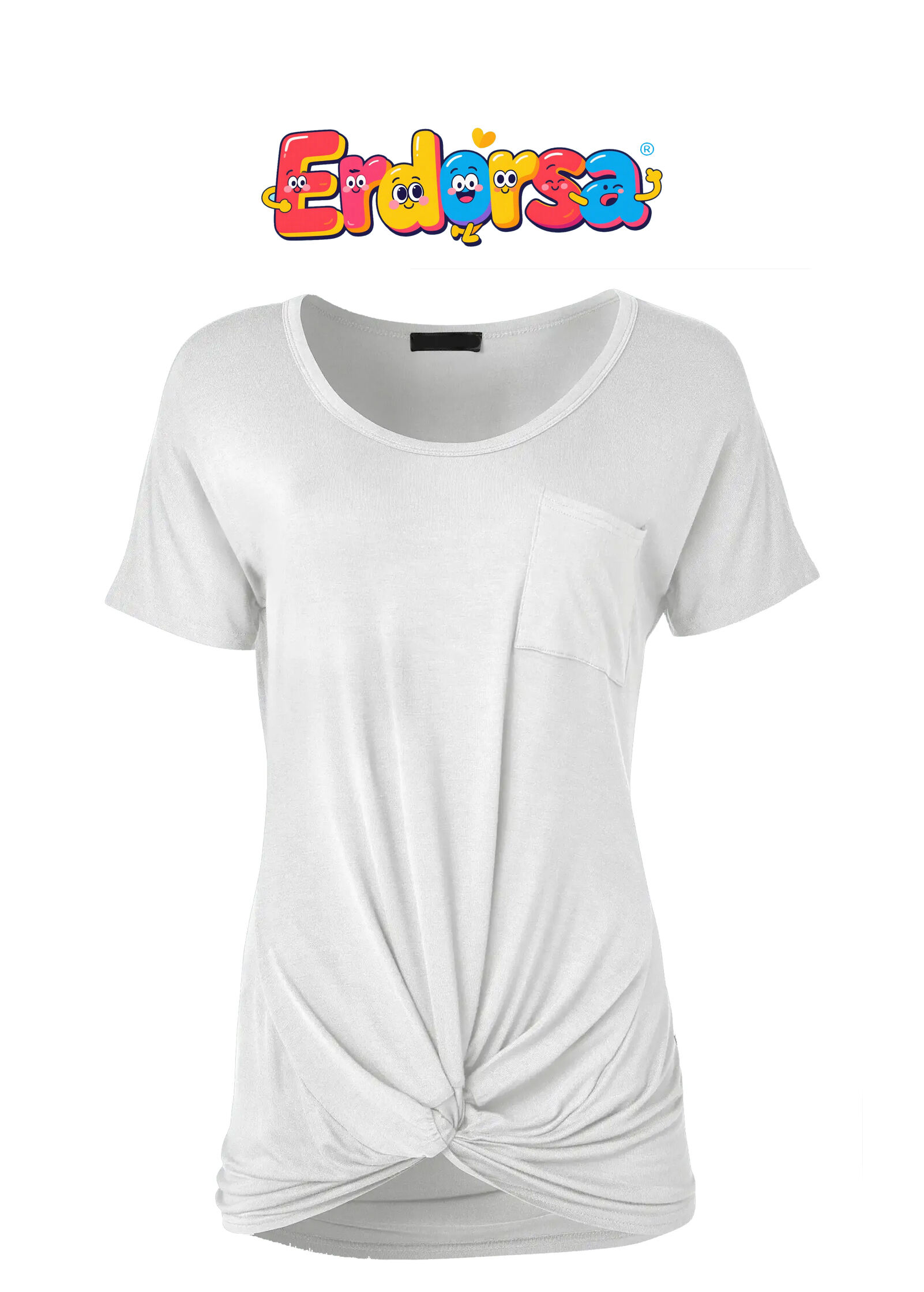 Twisted Knot Detail Tee - White