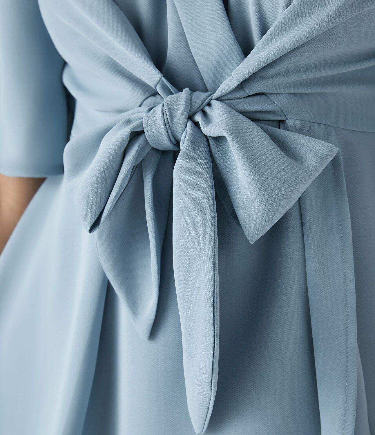 V Neck Short Sleeve Wrapped Tie Front Work Blouse