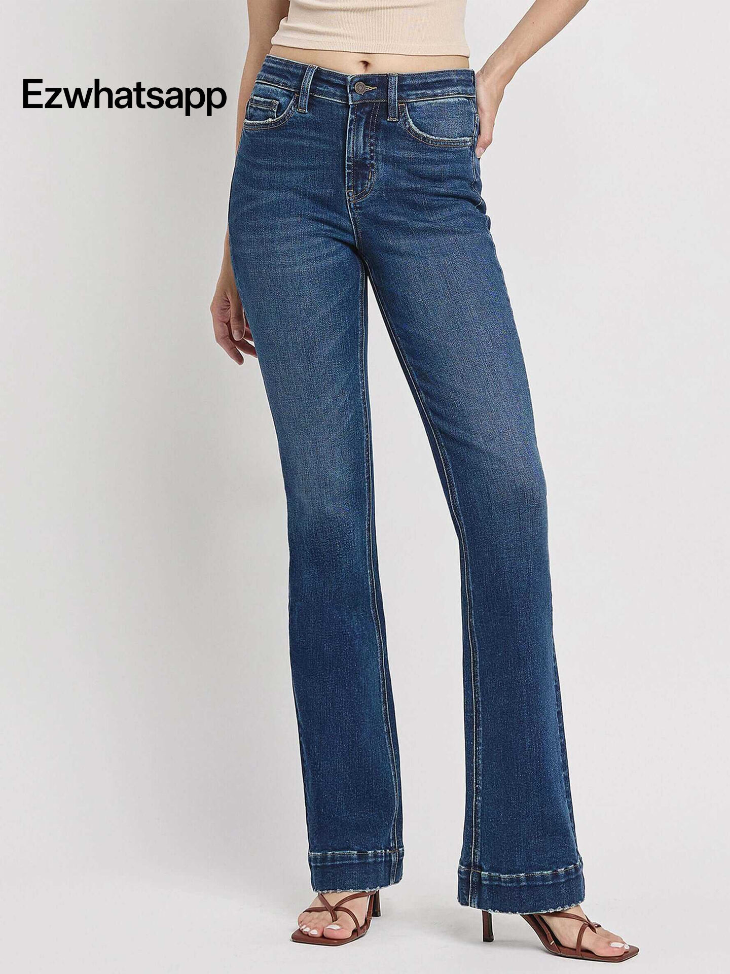 Vervet by Flying Monkey Sustainability High Rise Trouser Fit Boot Cut Jeans