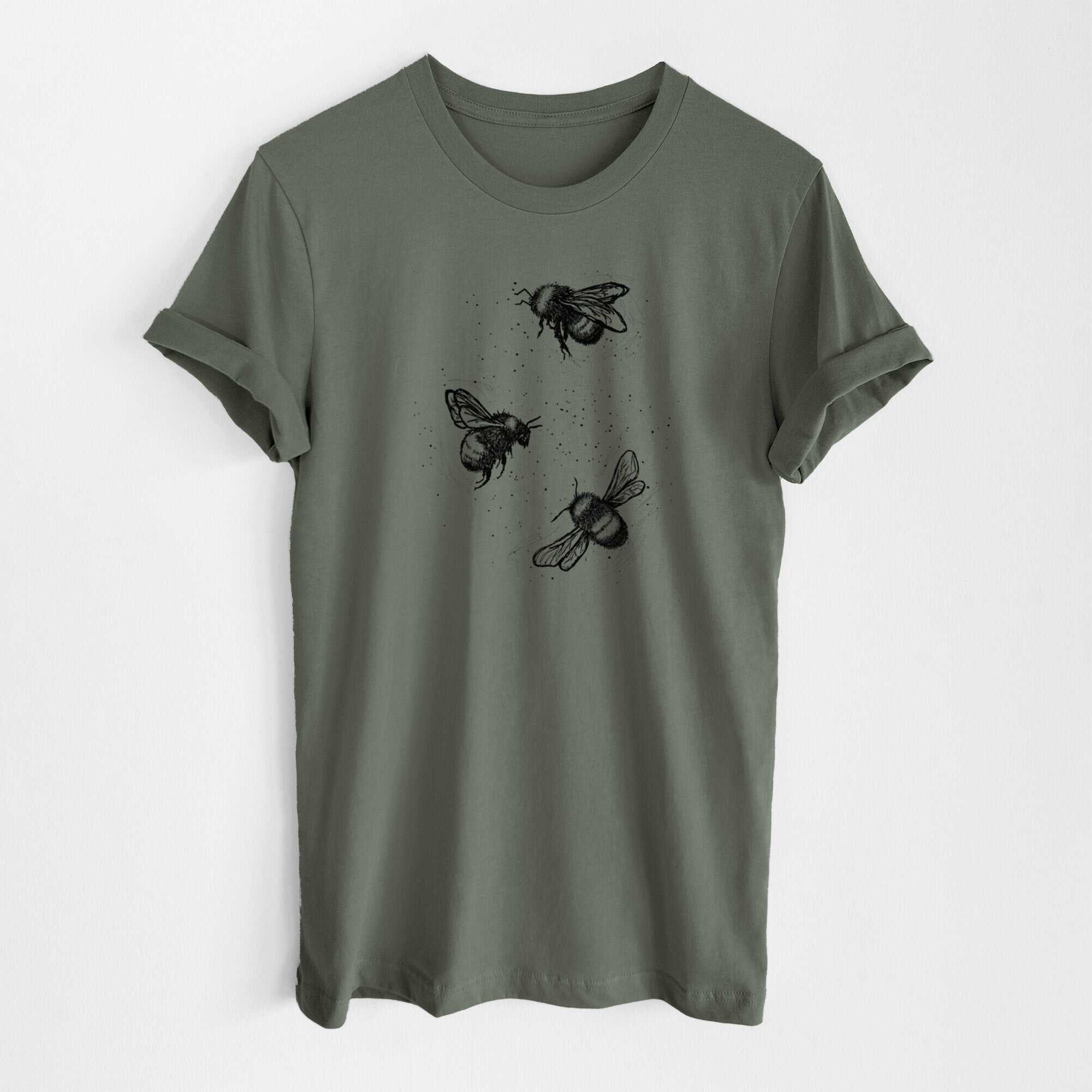 American Bumblebee Trio - Bombus Pensylvanicus - Lightweight 100% Cotton Unisex Crewneck