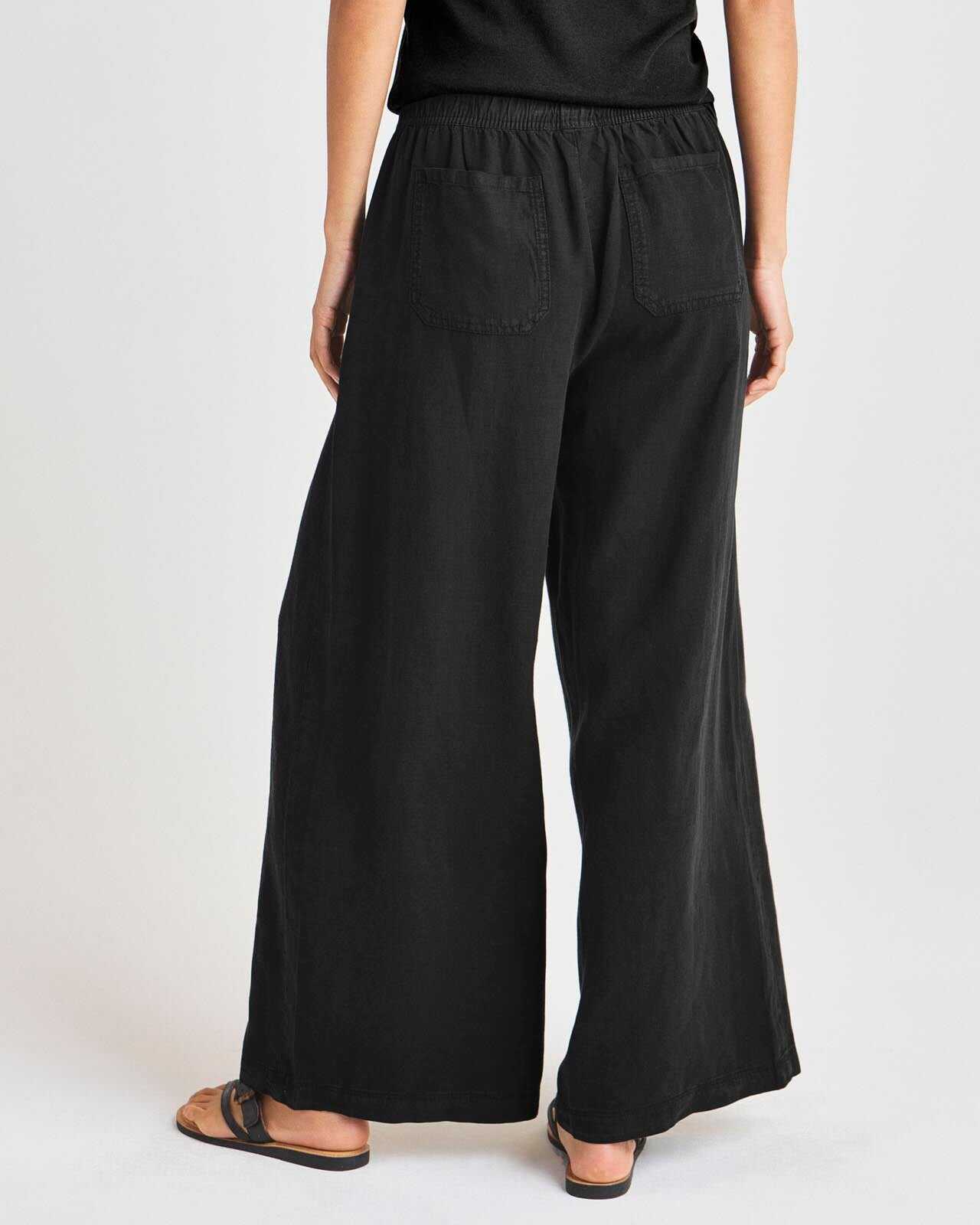 Women's Summer Linen and Lyocell Wide Leg Pants