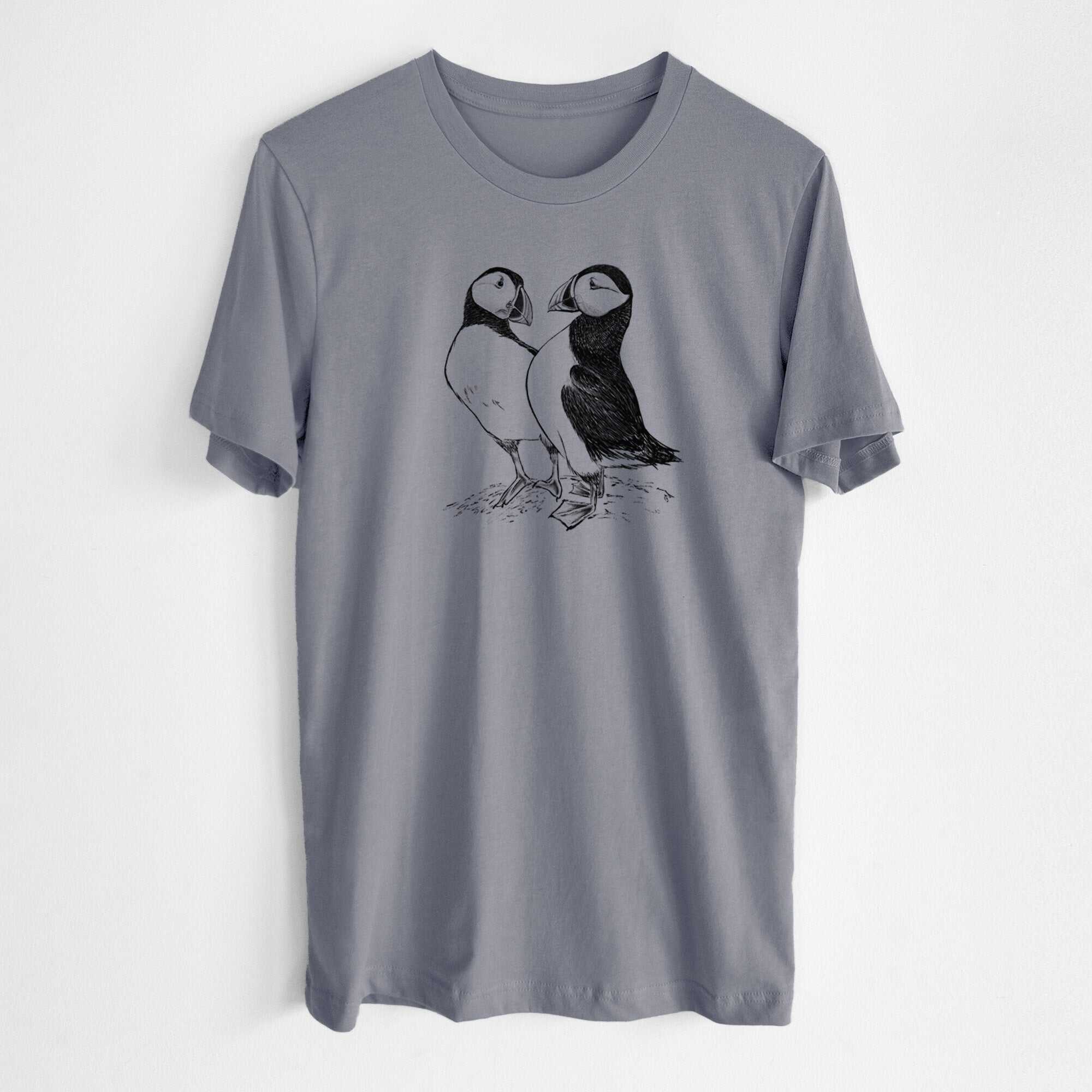 Atlantic Puffins Pair - Fratercula arctica - Lightweight 100% Cotton Unisex Crewneck