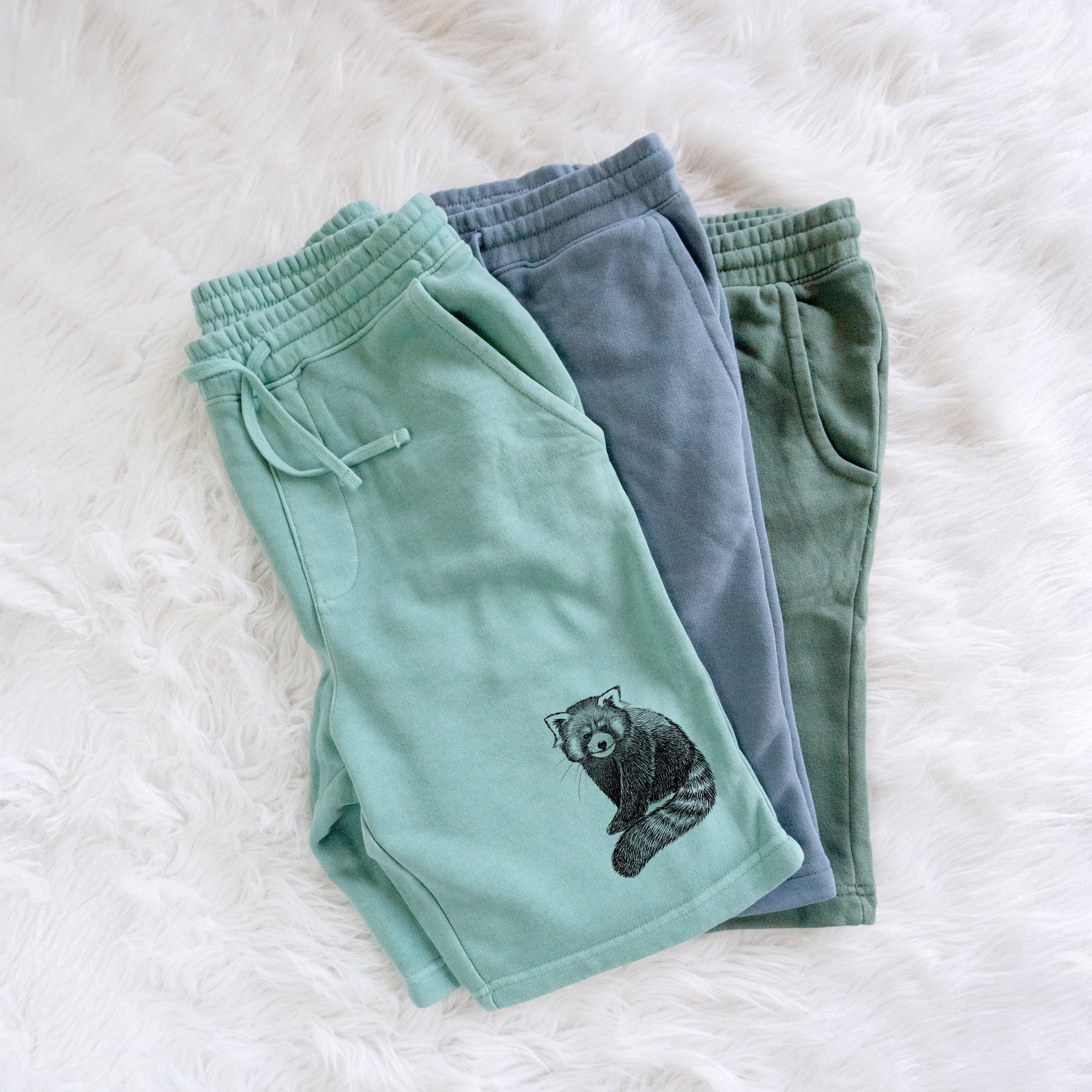 Red Panda - Ailurus fulgens styani - Unisex Pigment Dyed Shorts