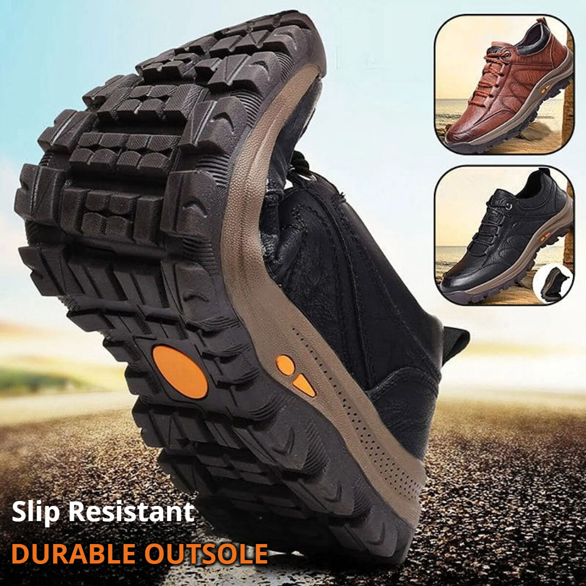 Men's Waterproof Comfy Arch Support Lightweight Orthopedic Walking Shoes