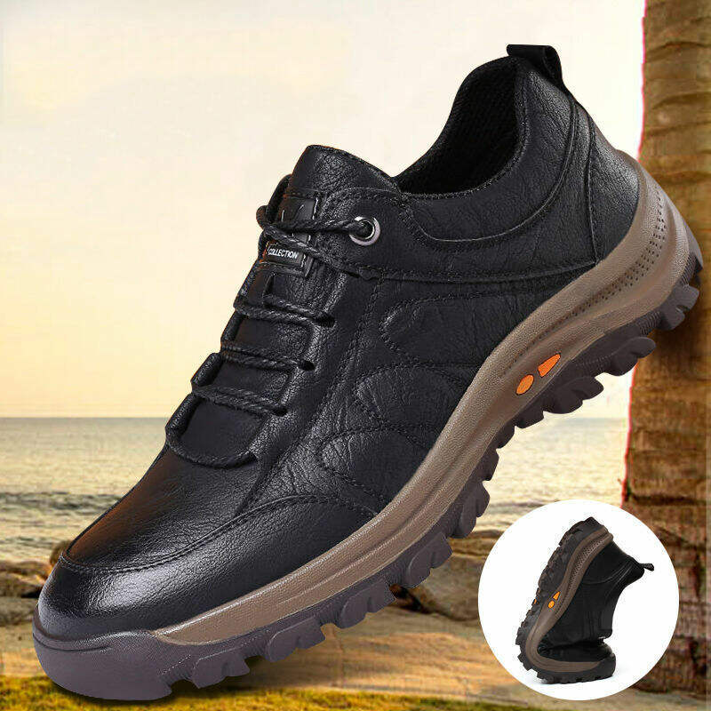 Men's Comfy Arch Support Waterproof Lightweight Handmade Orthopedic Genuine Leather Shoes