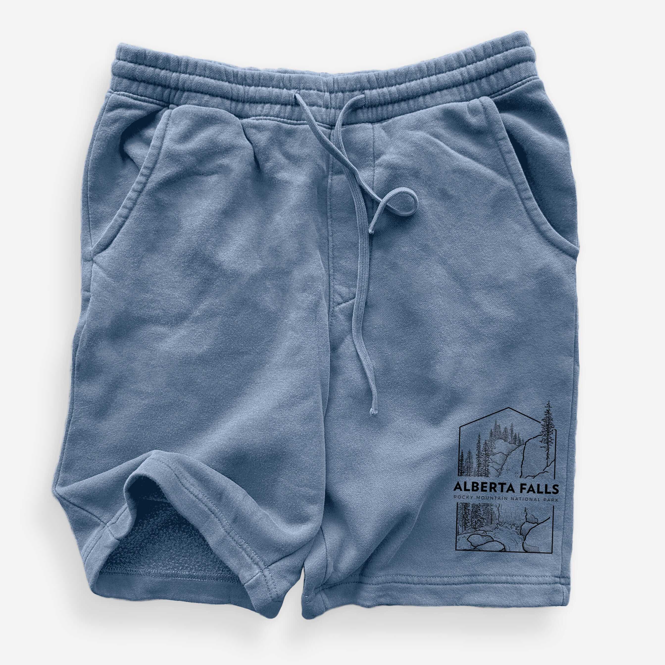 Alberta Falls - Rocky Mountain National Park - Unisex Pigment Dyed Shorts