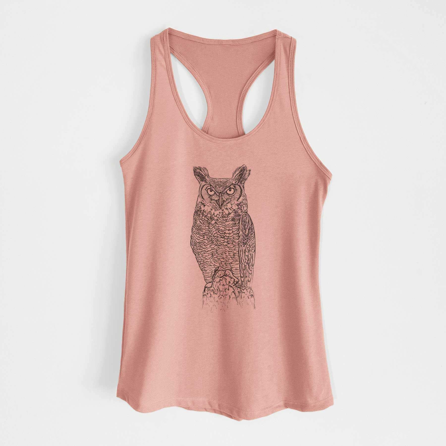Bubo virginianus - Great Horned Owl - Women's Racerback Tanktop
