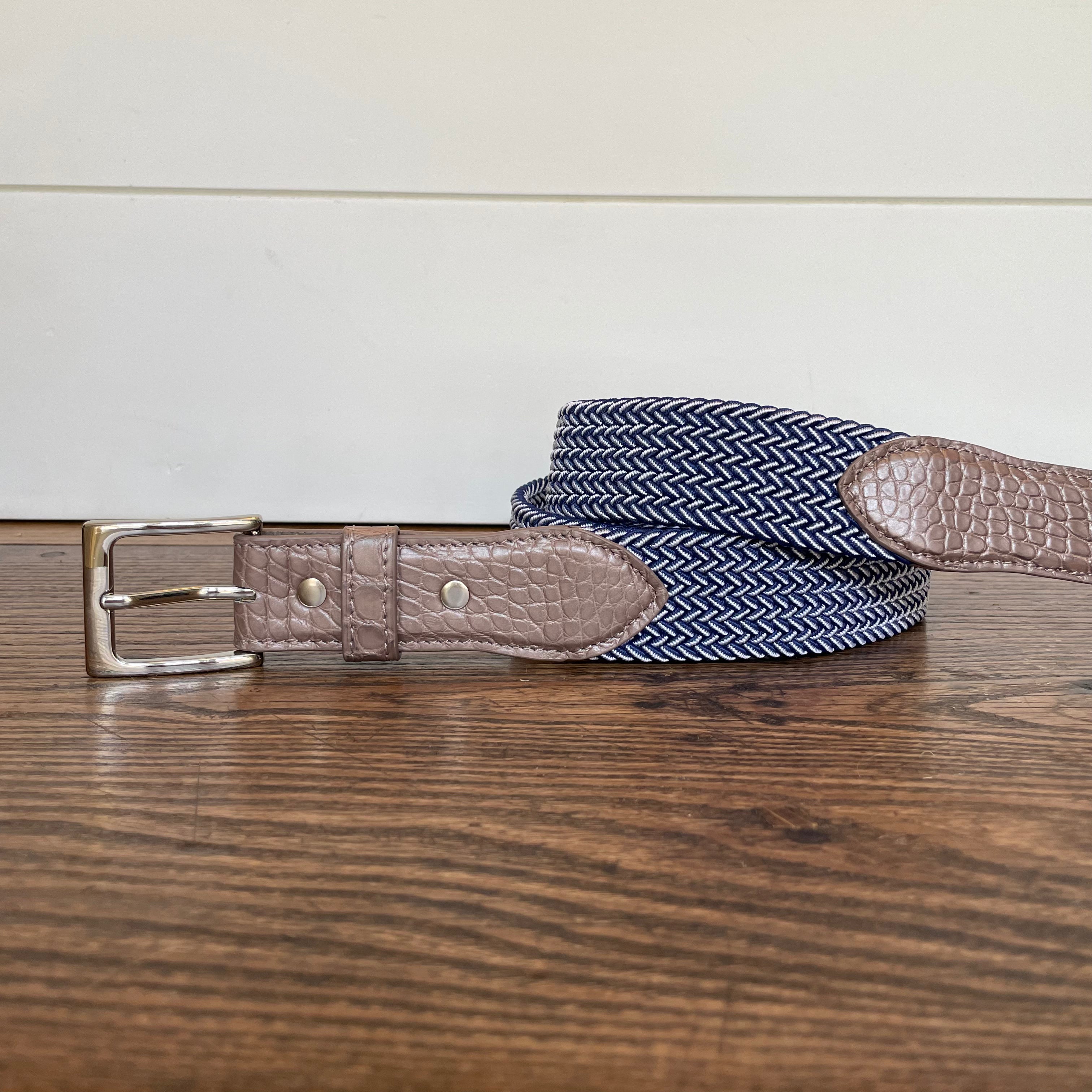 The Stretch Belt, Navy & White