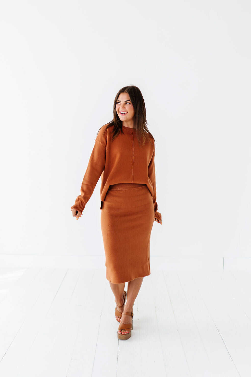 Jayden Skirt Set in Golden Brown - Size Small Left